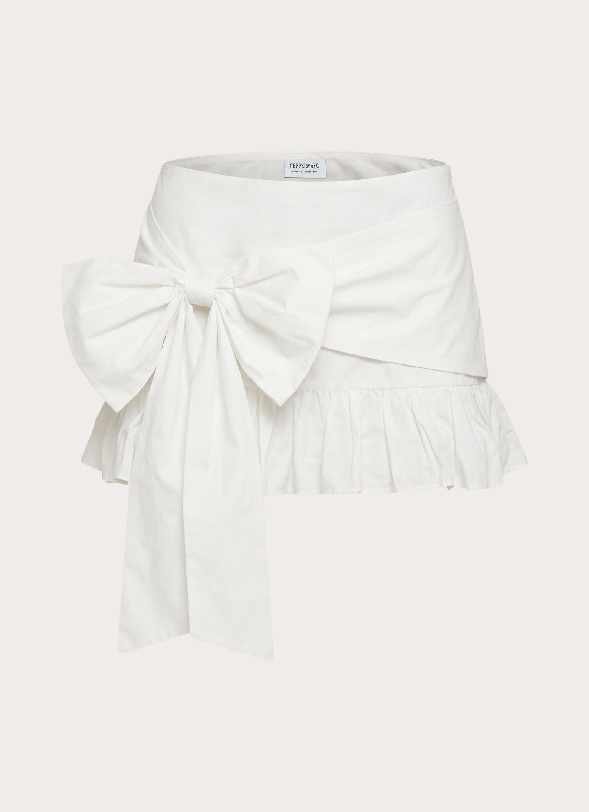 Emrie Bow Bubble Mini Skirt - White