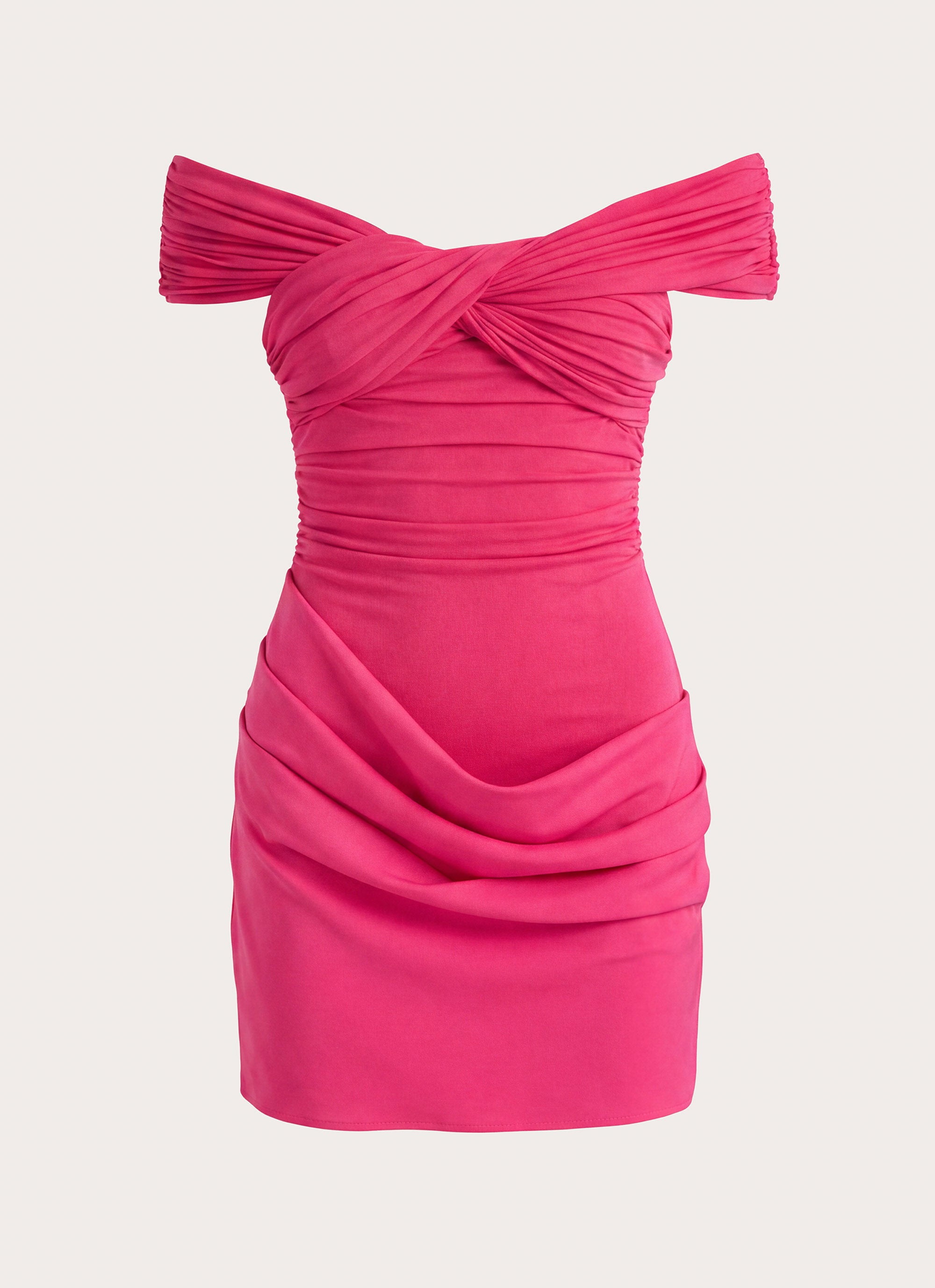 Farida Off Shoulder Mini Dress - Fuchsia