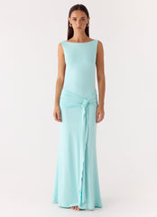Fault Line Maxi Dress - Aqua