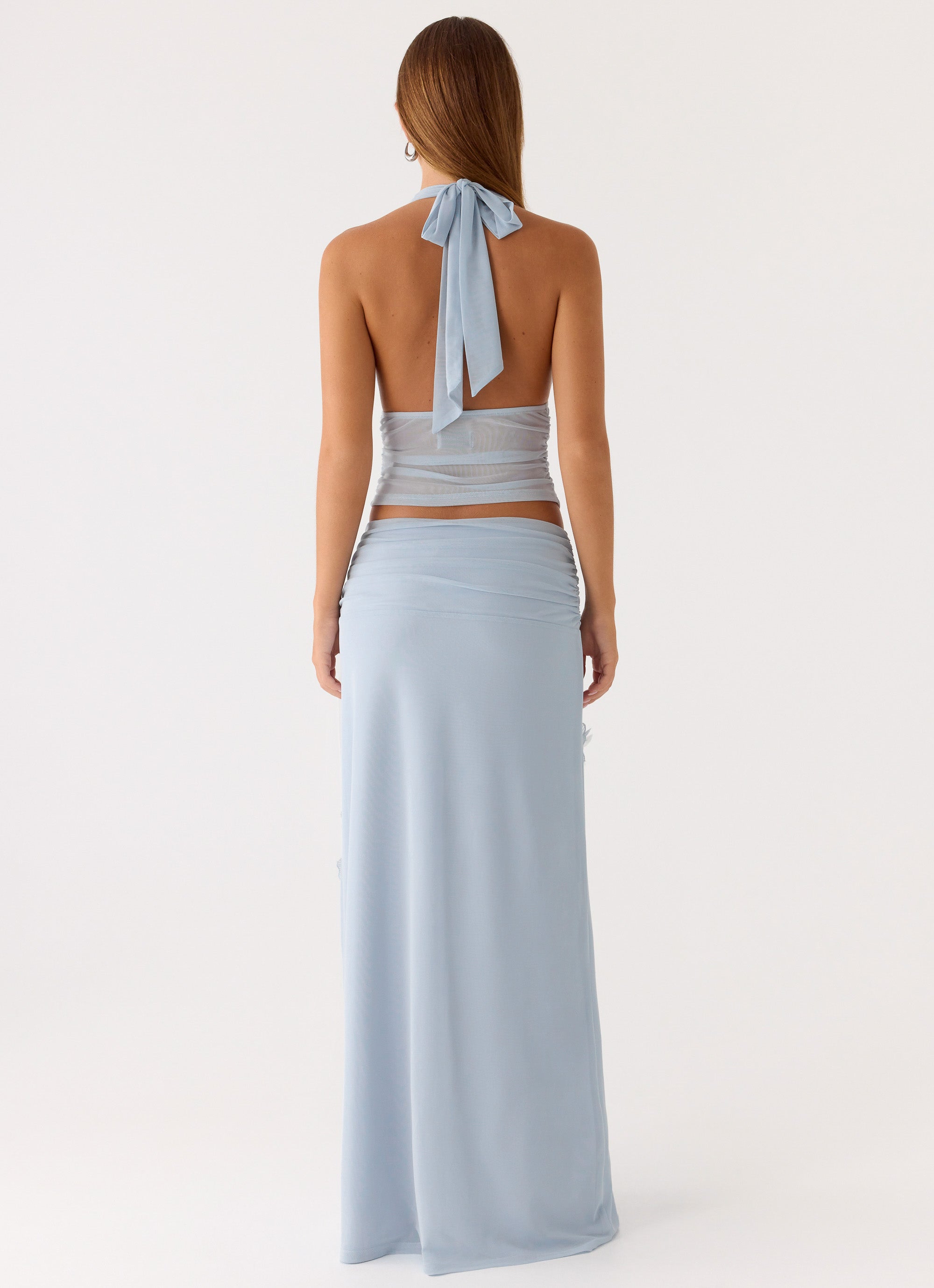 Fleur Power Maxi Skirt - Blue