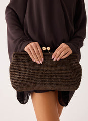 Gia Clutch Bag - Brown