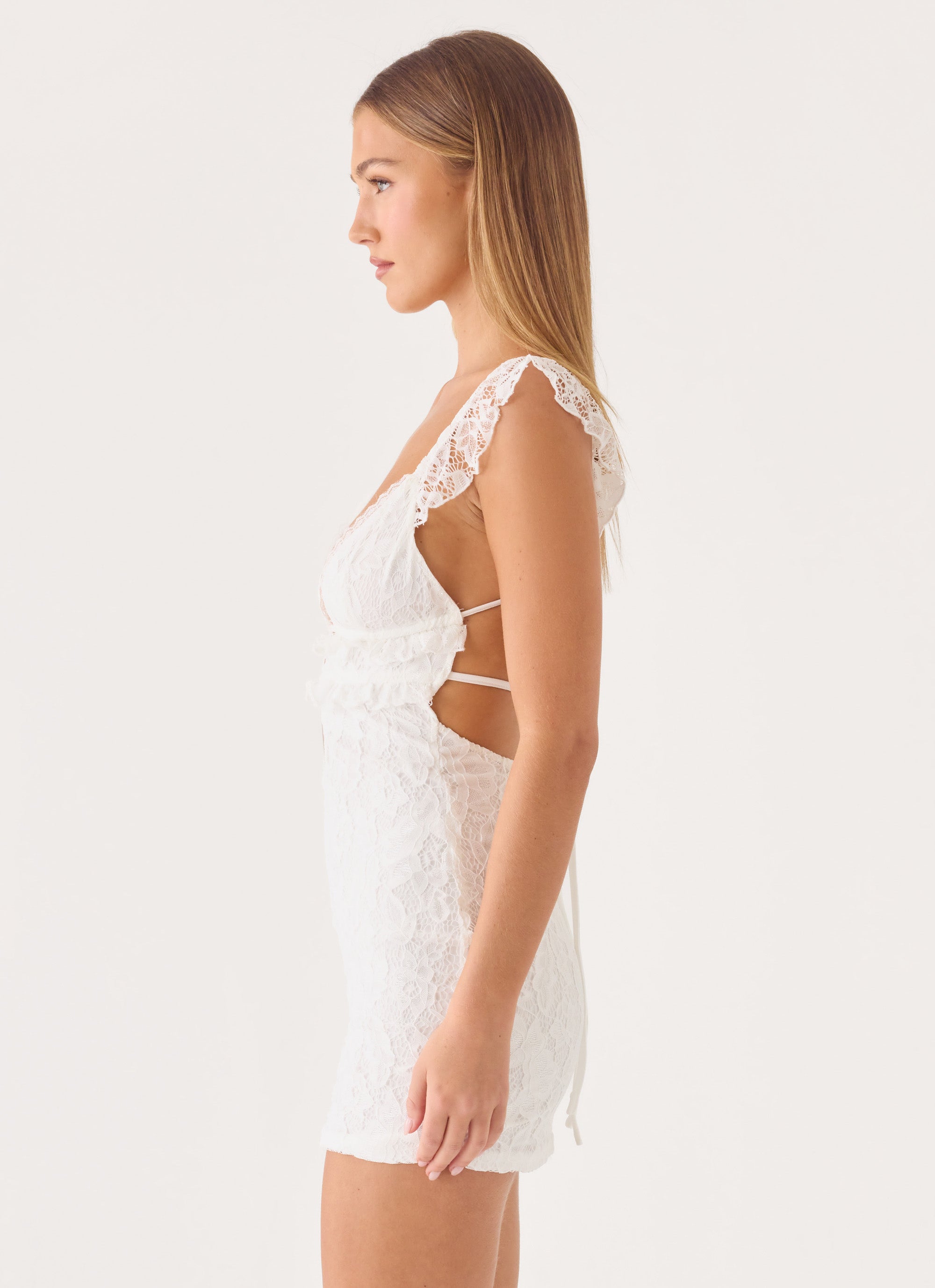 Giulia Lace Mini Dress - White