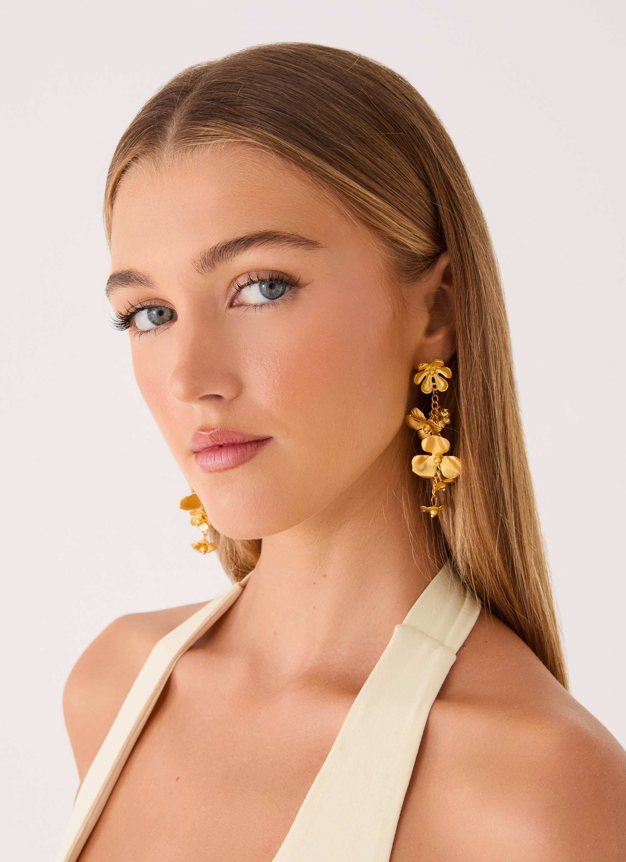Golden Petal Earrings - Gold