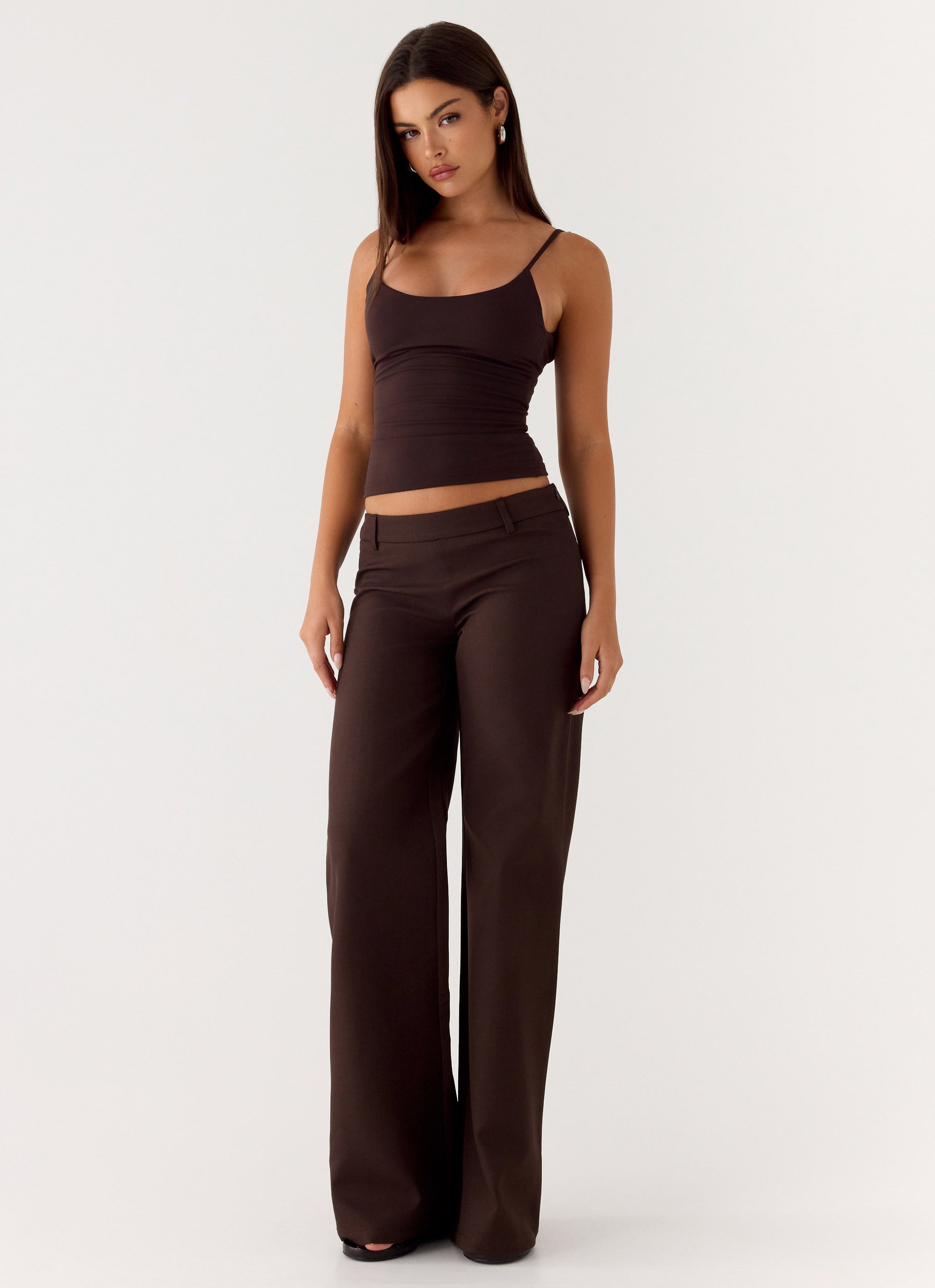 Hot As Ice Low Rise Pants - Chocolate