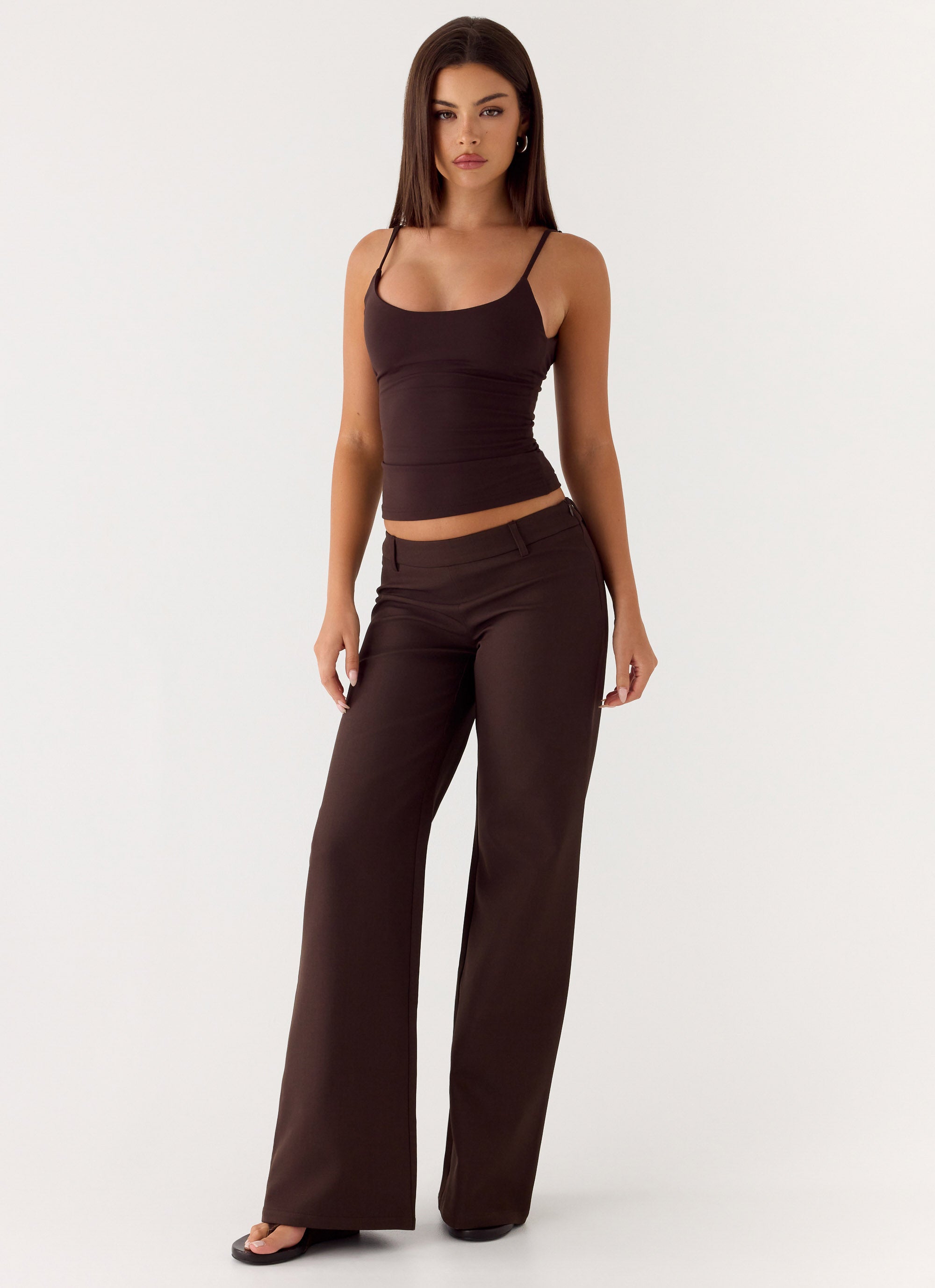 Hot As Ice Low Rise Pants - Chocolate