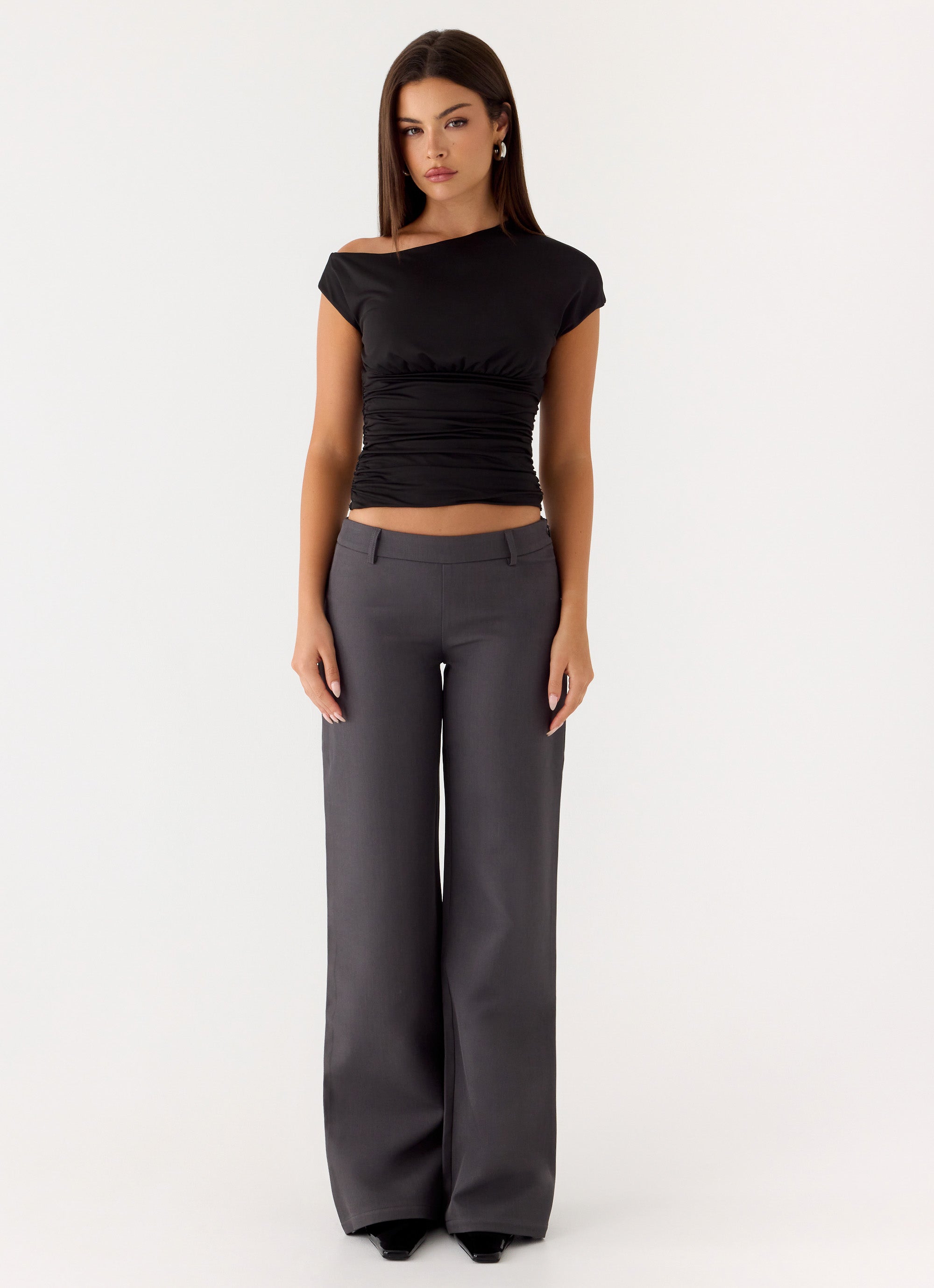 Hot As Ice Low Rise Pants - Grey