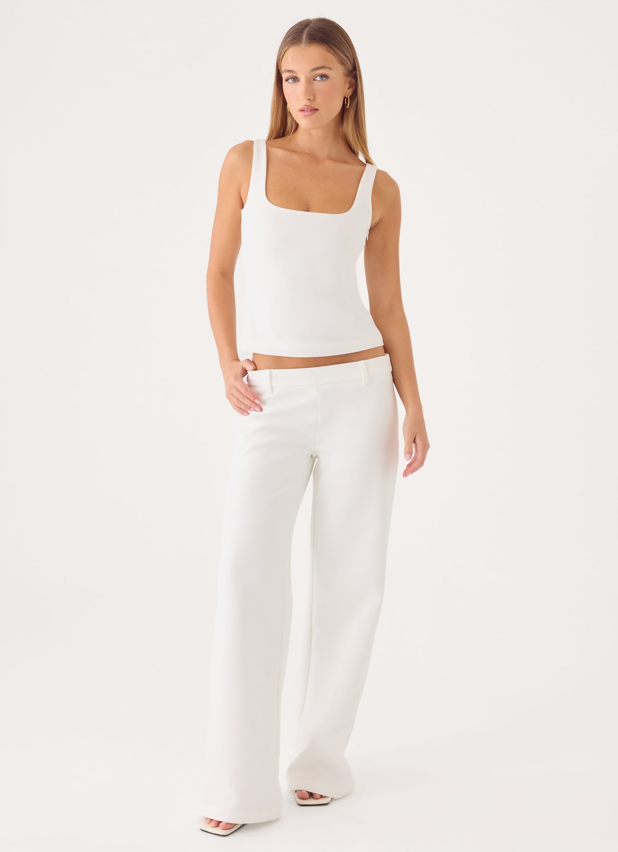Hot As Ice Low Rise Pants - White