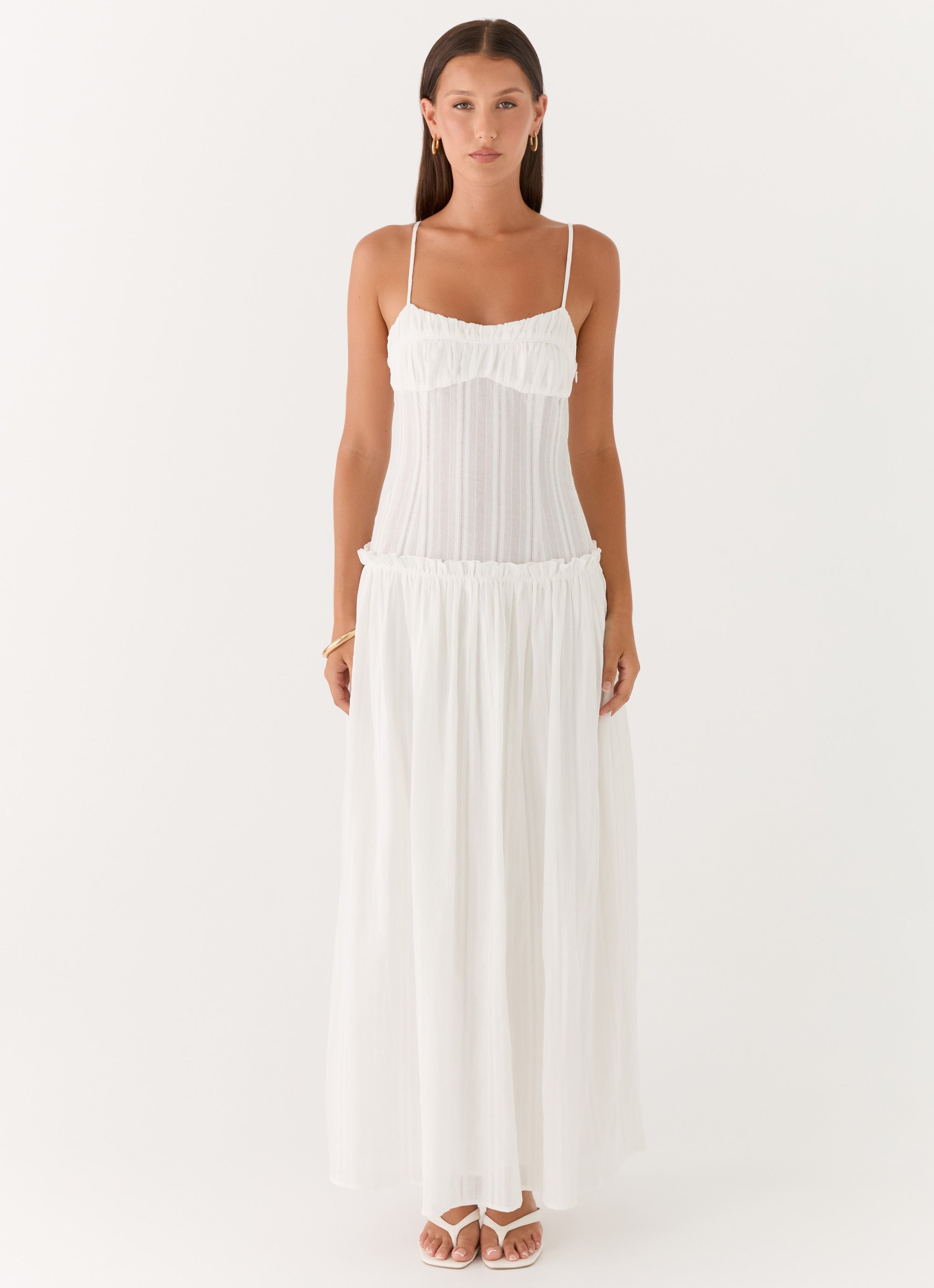 Jacinda Drop Waist Maxi Dress - Ivory
