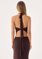 Joosal Beaded Top - Brown