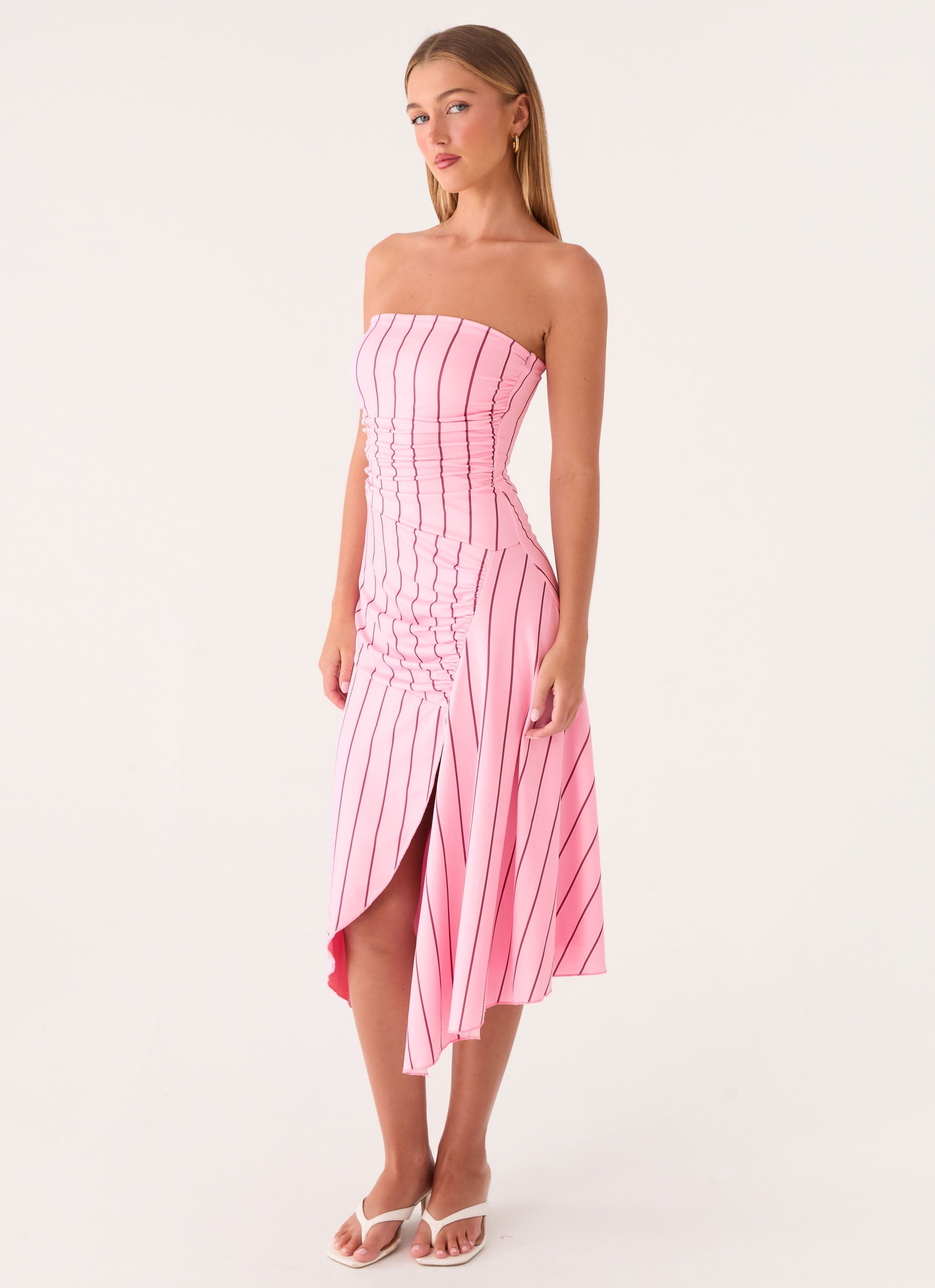 Jorvana Midi Dress - Strawberry Stripe