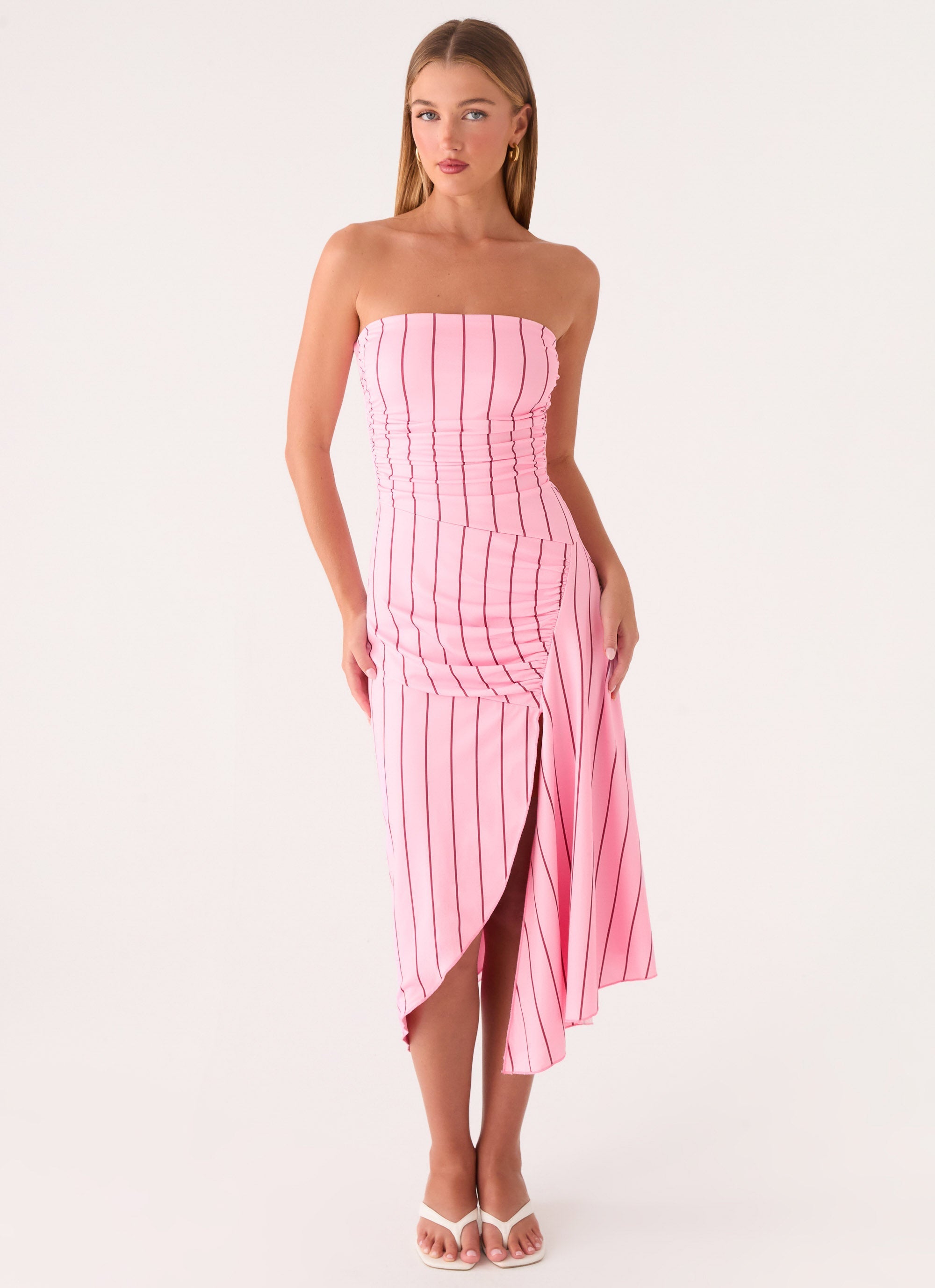 Jorvana Midi Dress - Strawberry Stripe