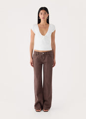 Karinta Straight Leg Denim Jeans - Chocolate