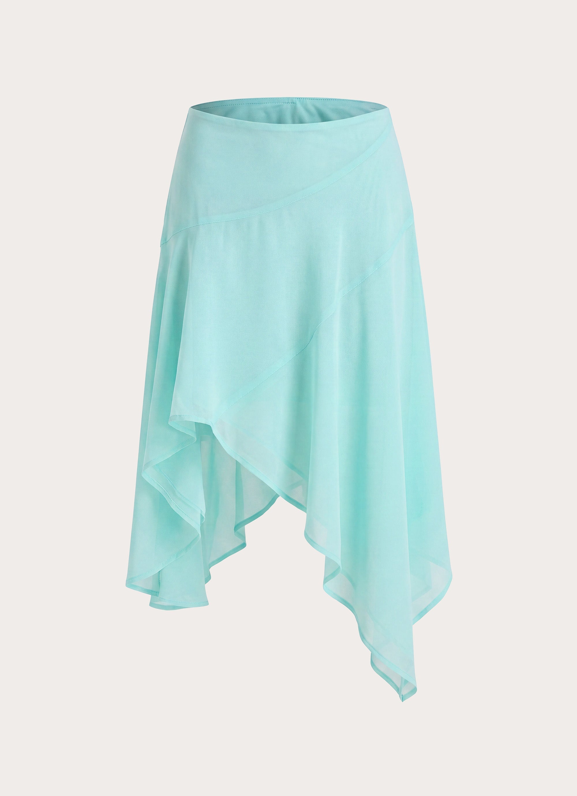 Kia Low Rise Asymmetrical Midi Skirt - Aqua