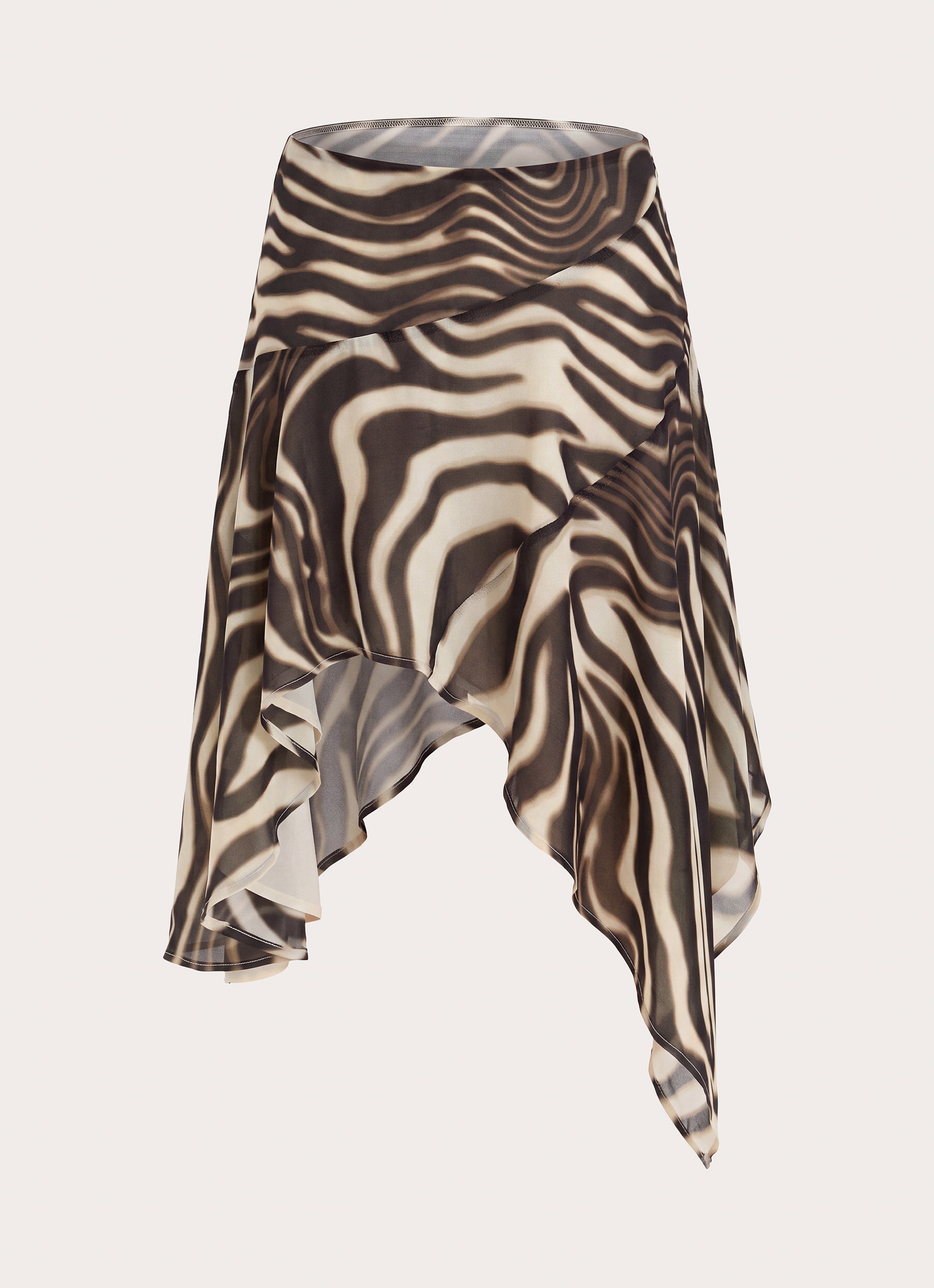Kia Low Rise Asymmetrical Midi Skirt - Zebra