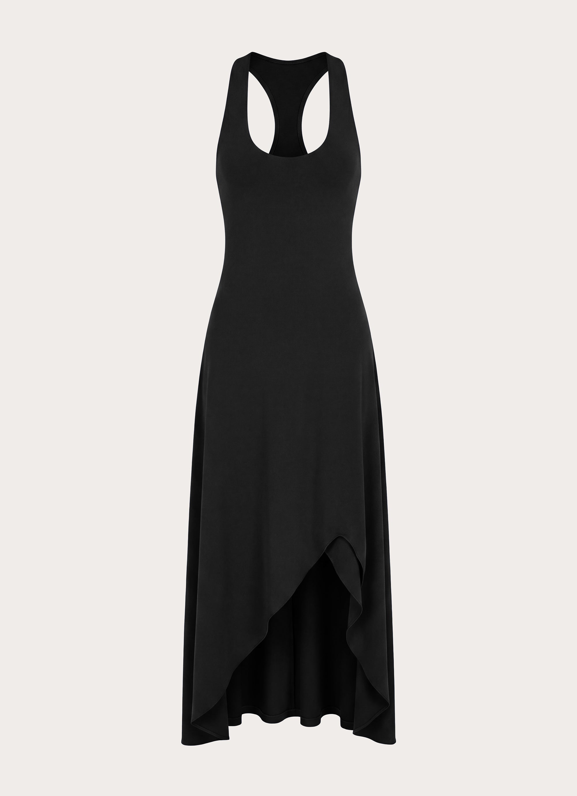 Kyrra Asymmetrical Midi Dress - Black