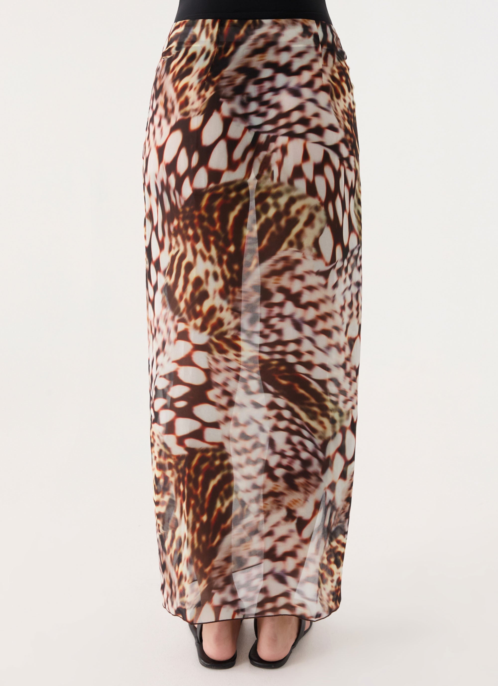 Low Tide Sarong Maxi Skirt - Leopard Hibiscus