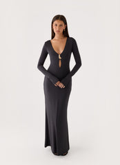 Main Event Keyhole Maxi Dress - Black