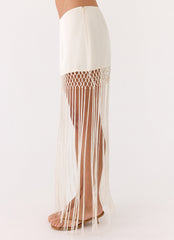 Mania Tassel Mini Skirt - Ivory