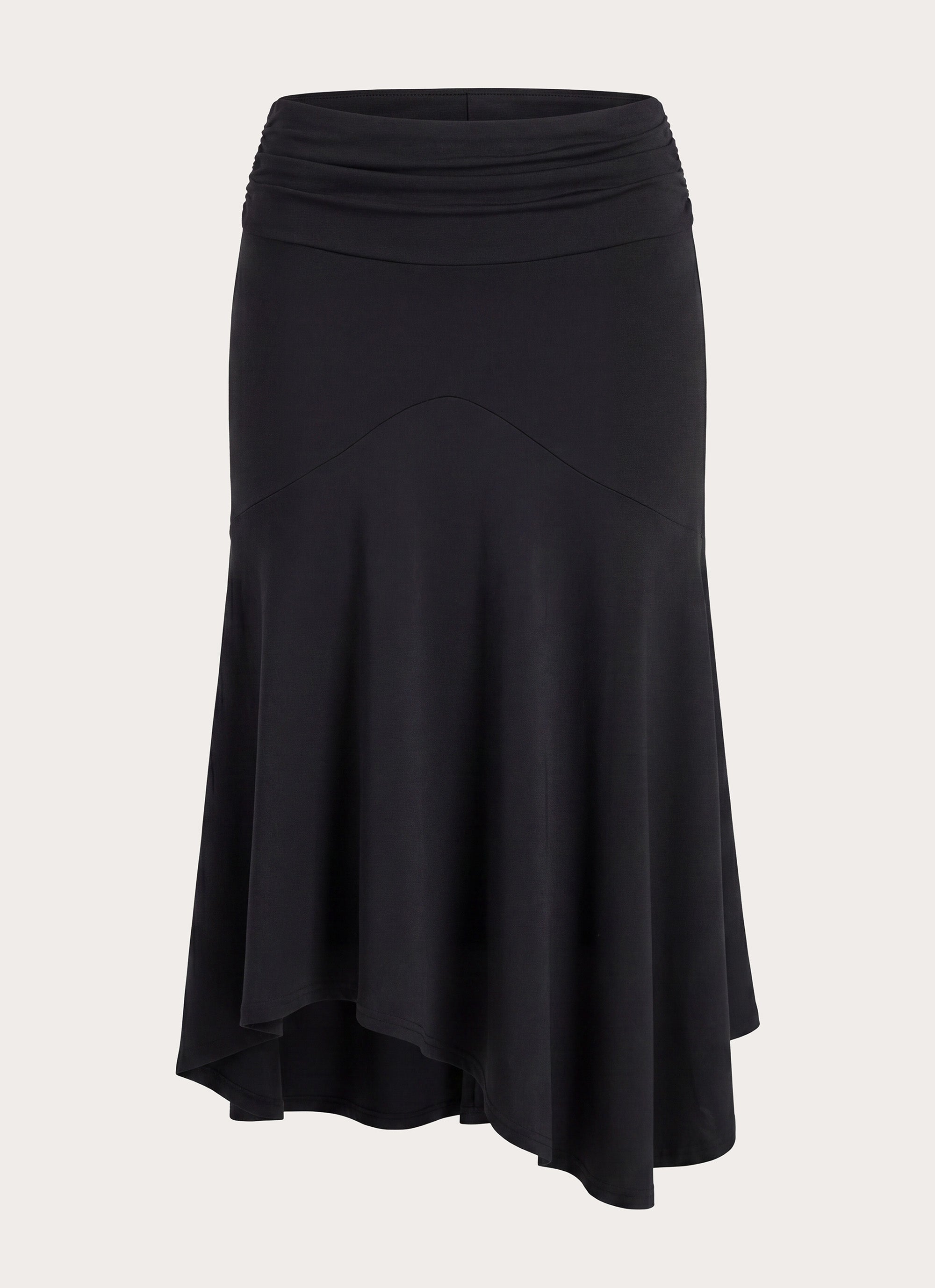 Maura Asymmetrical Midi Skirt - Black