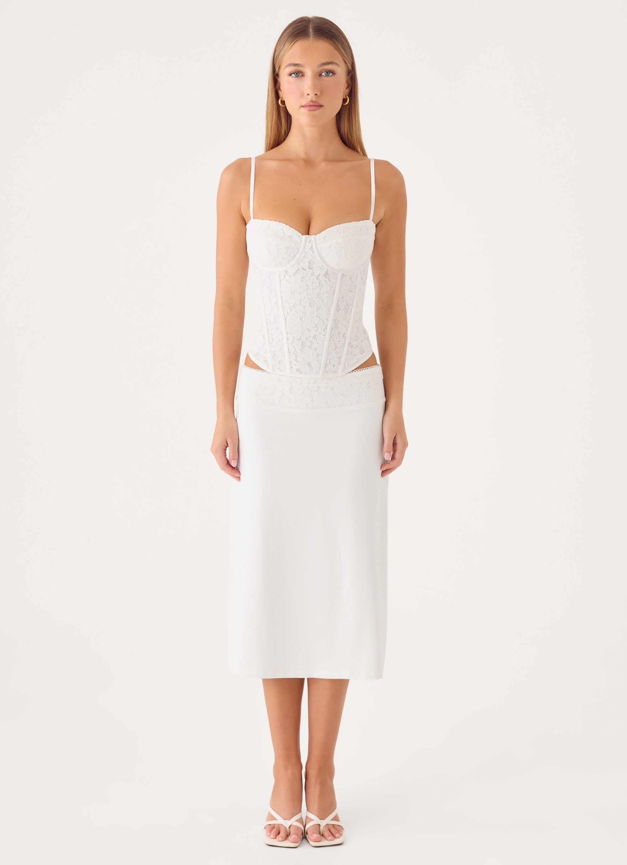 Moments Lace Corset Top - White