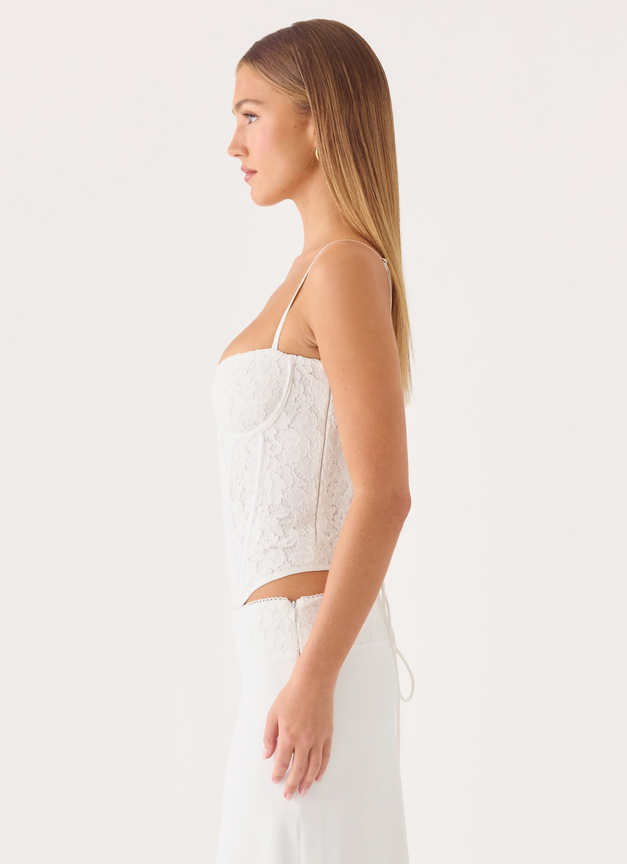 Moments Lace Corset Top - White