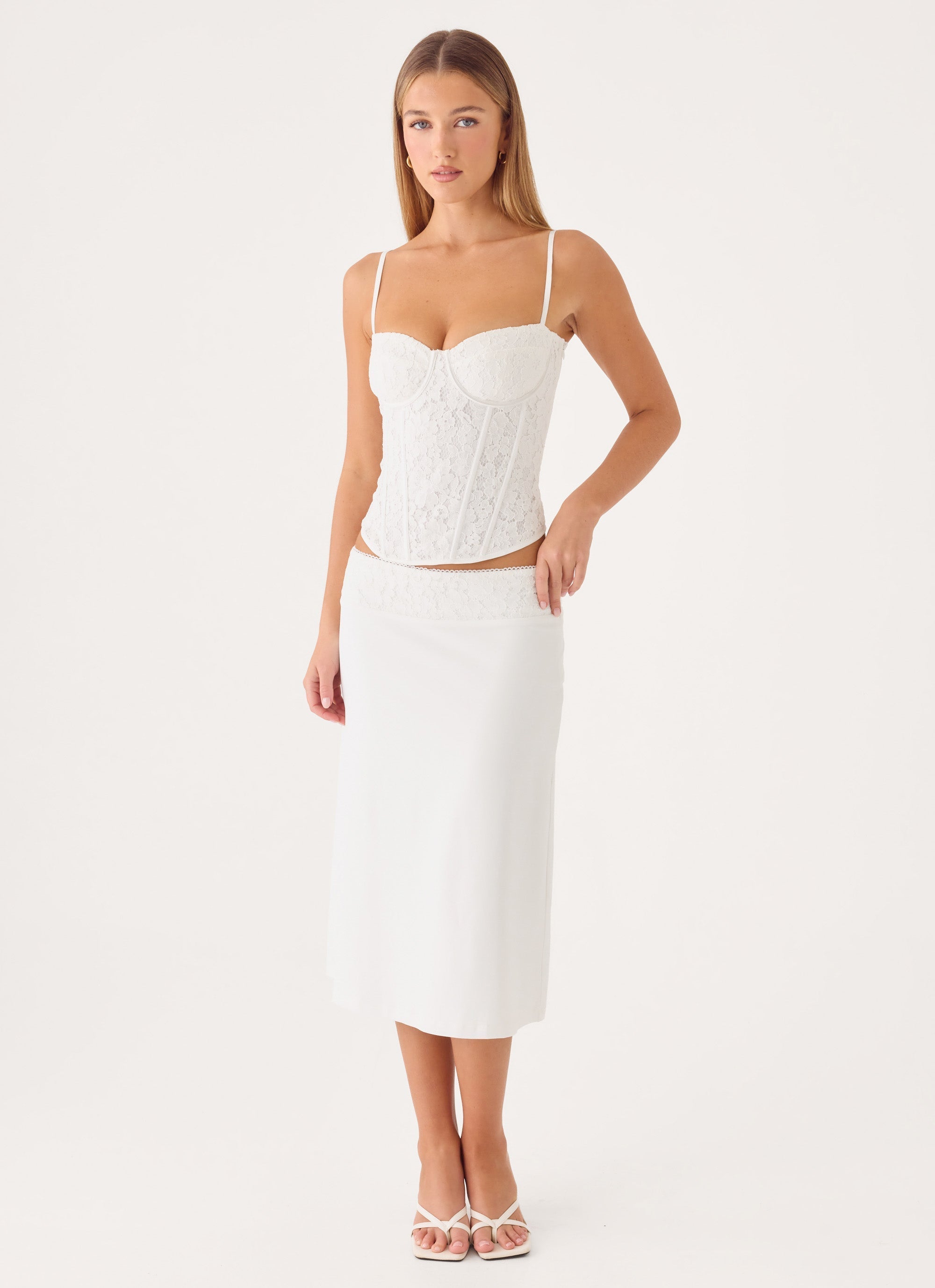 Moments Midi Skirt - White