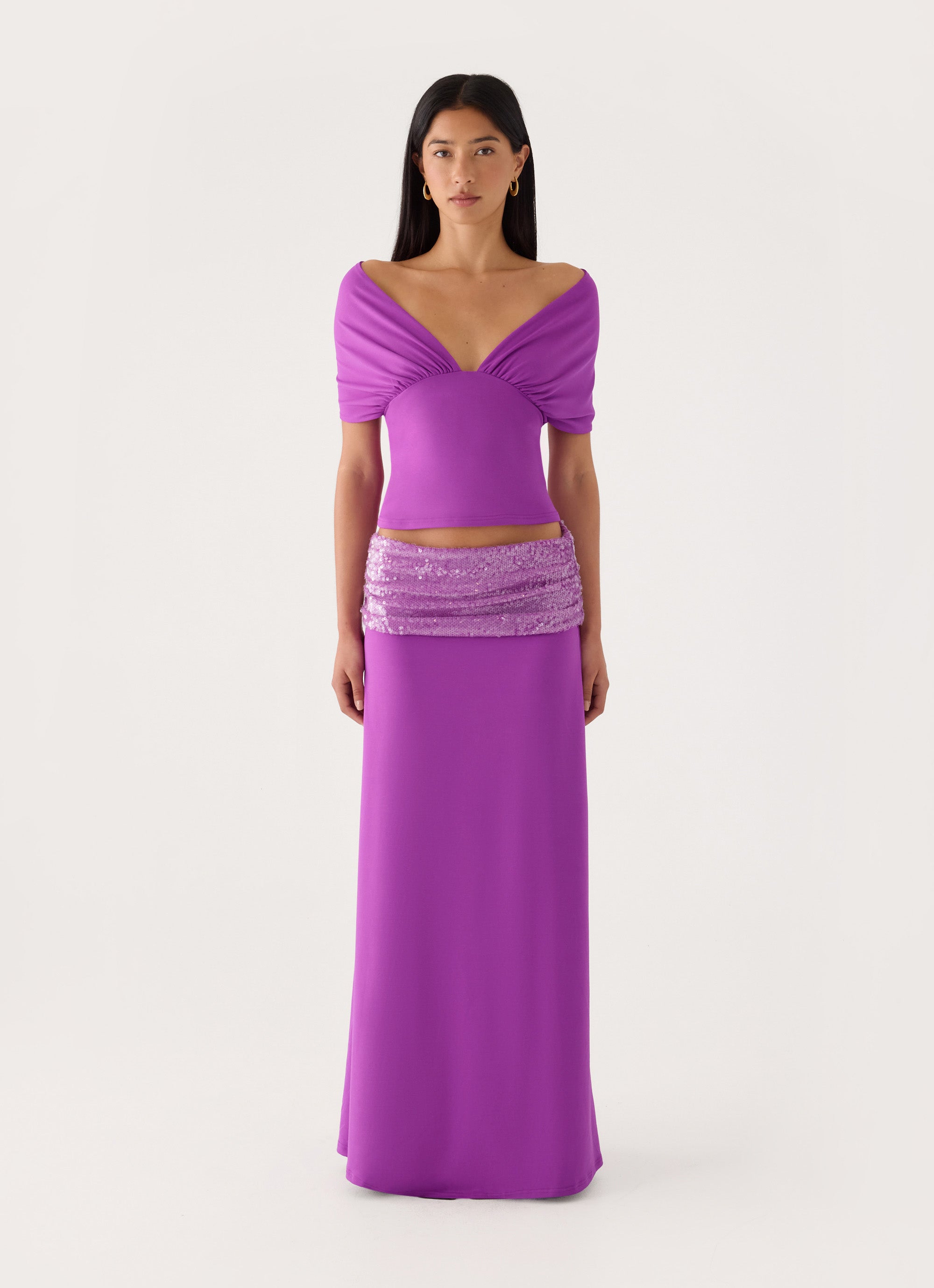 Nakeela Off Shoulder Top - Purple