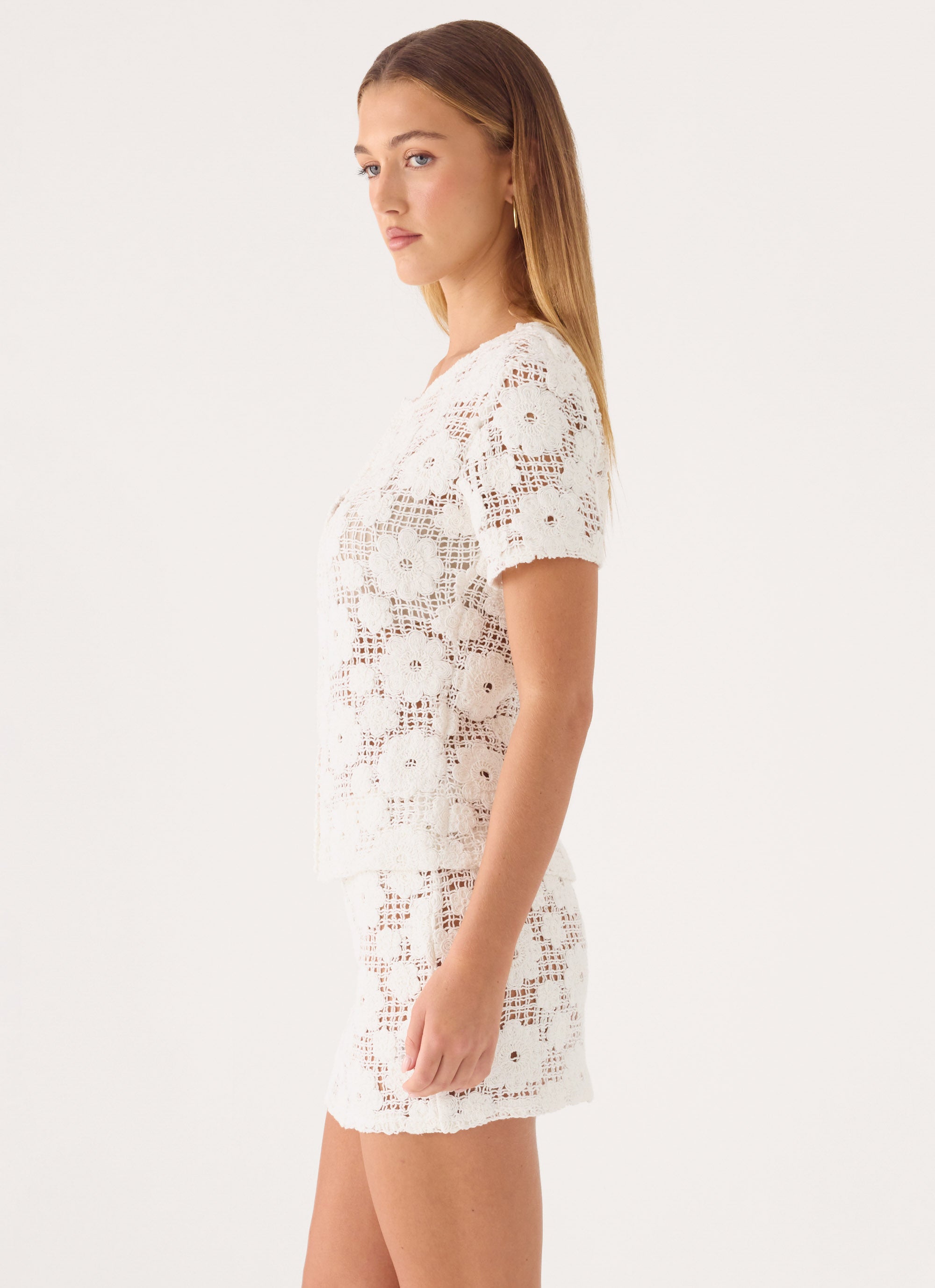 Nyxie Crochet Top - White