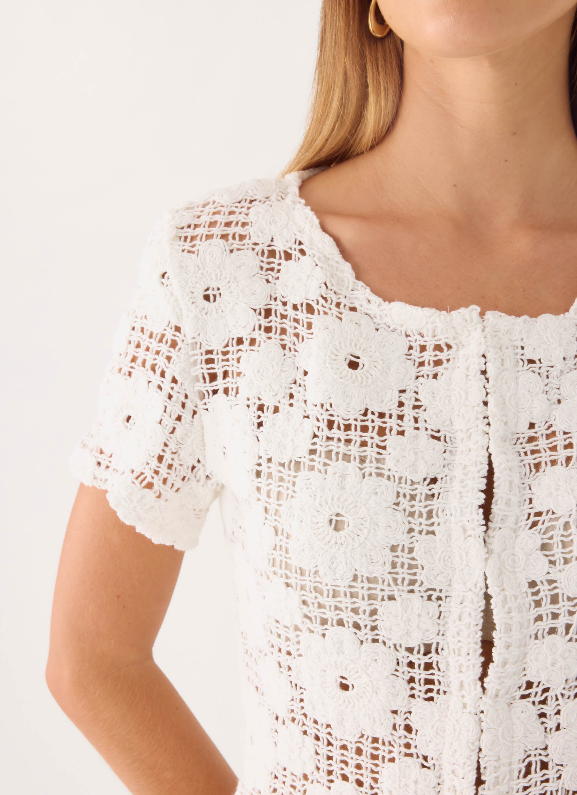 Nyxie Crochet Top - White
