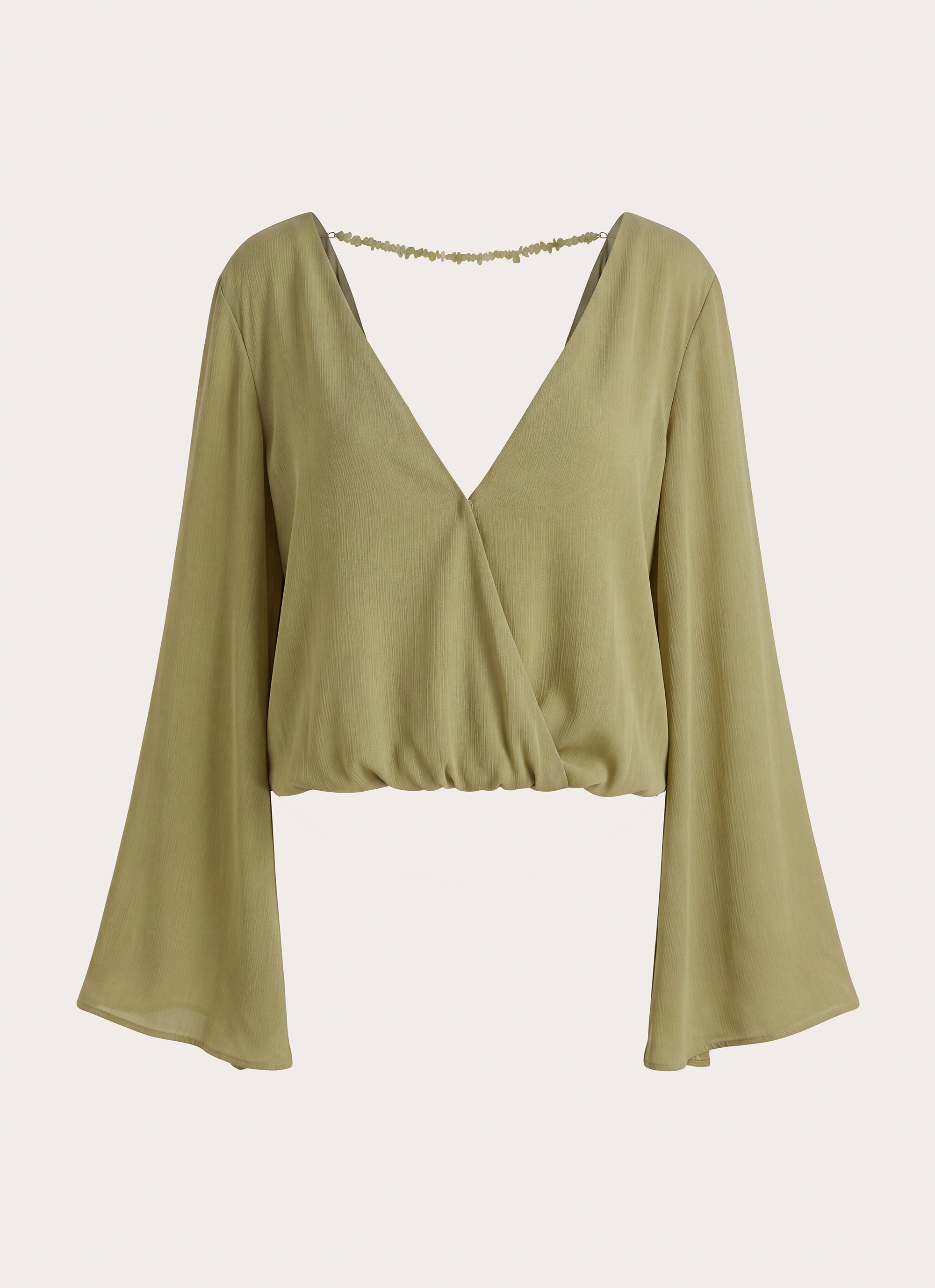 Orelia Long Sleeve Top - Green Olive