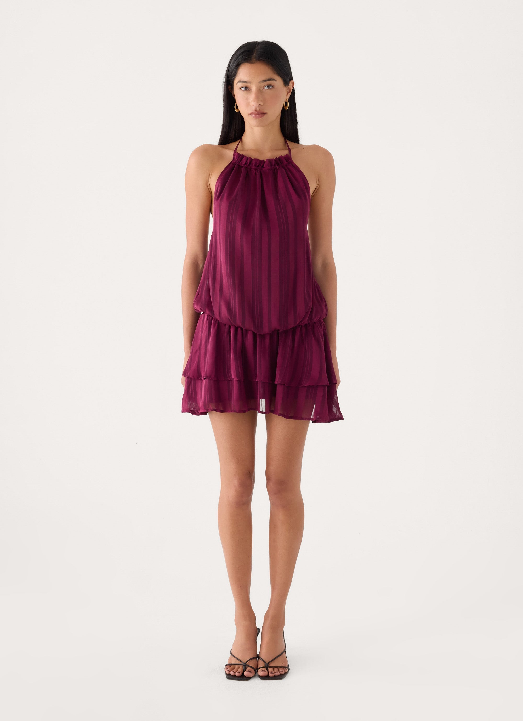 Parade Halter Mini Dress - Plum