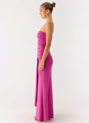 Party After Party Shell Maxi Dress - Fuchsia