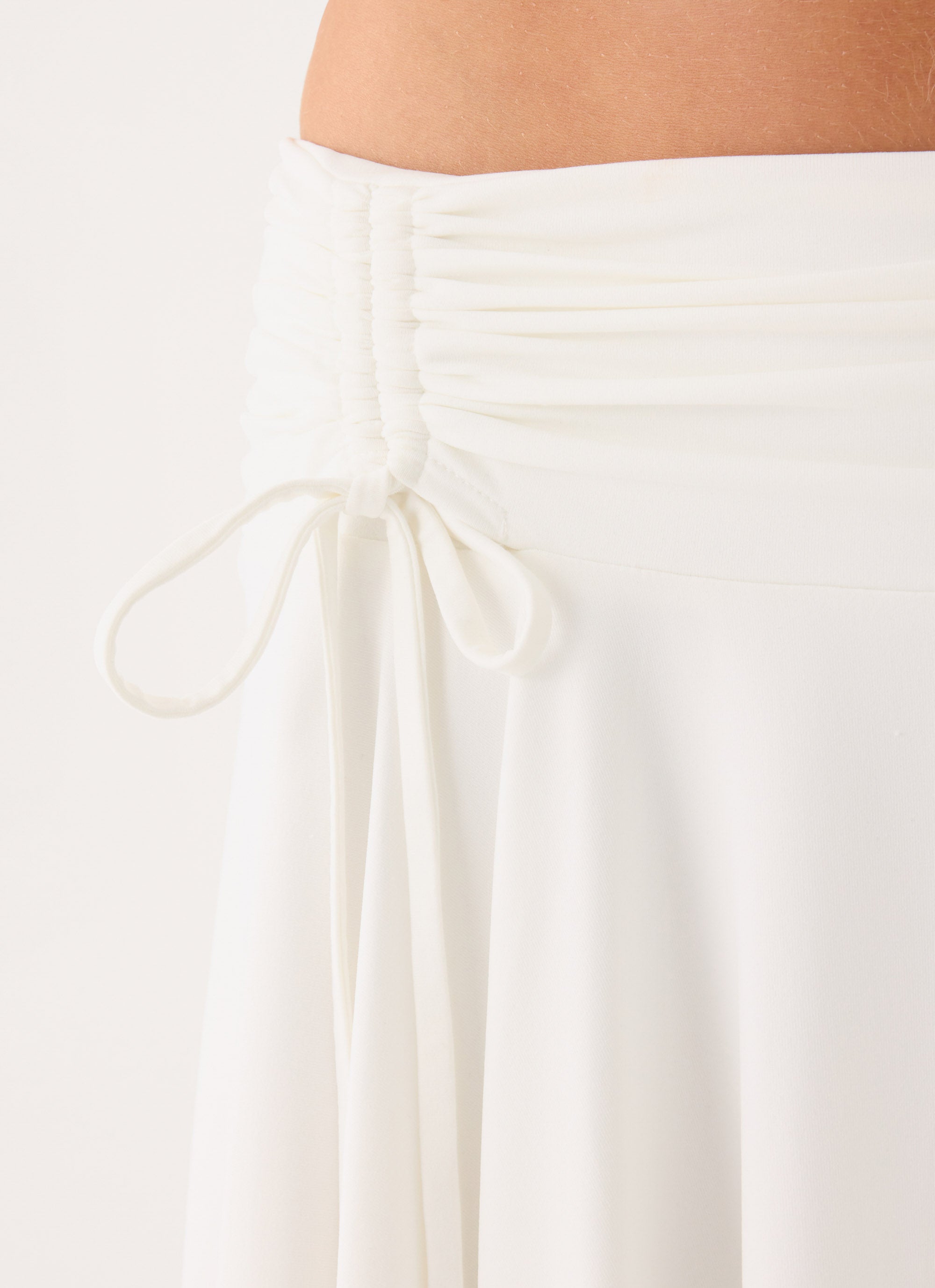 Perrie Asymmetrical Midi Skirt - Cloud Dancer