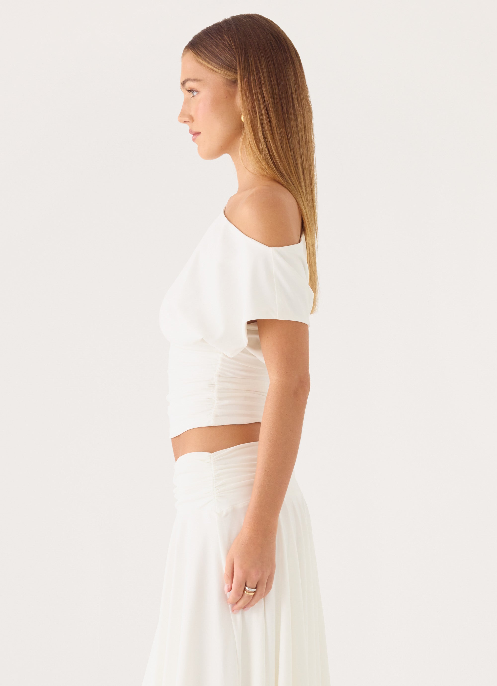 Perrie Asymmetrical Top - Cloud Dancer