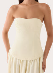 Pinky Up Maxi Dress - Butter Yellow
