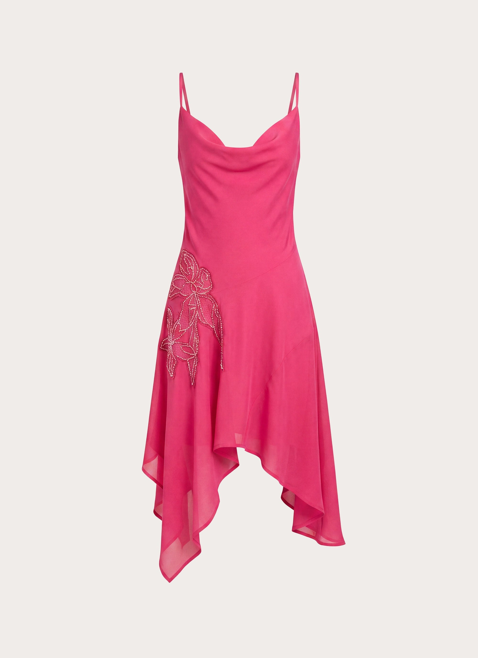 Pirama Beaded Midi Dress - Fuchsia