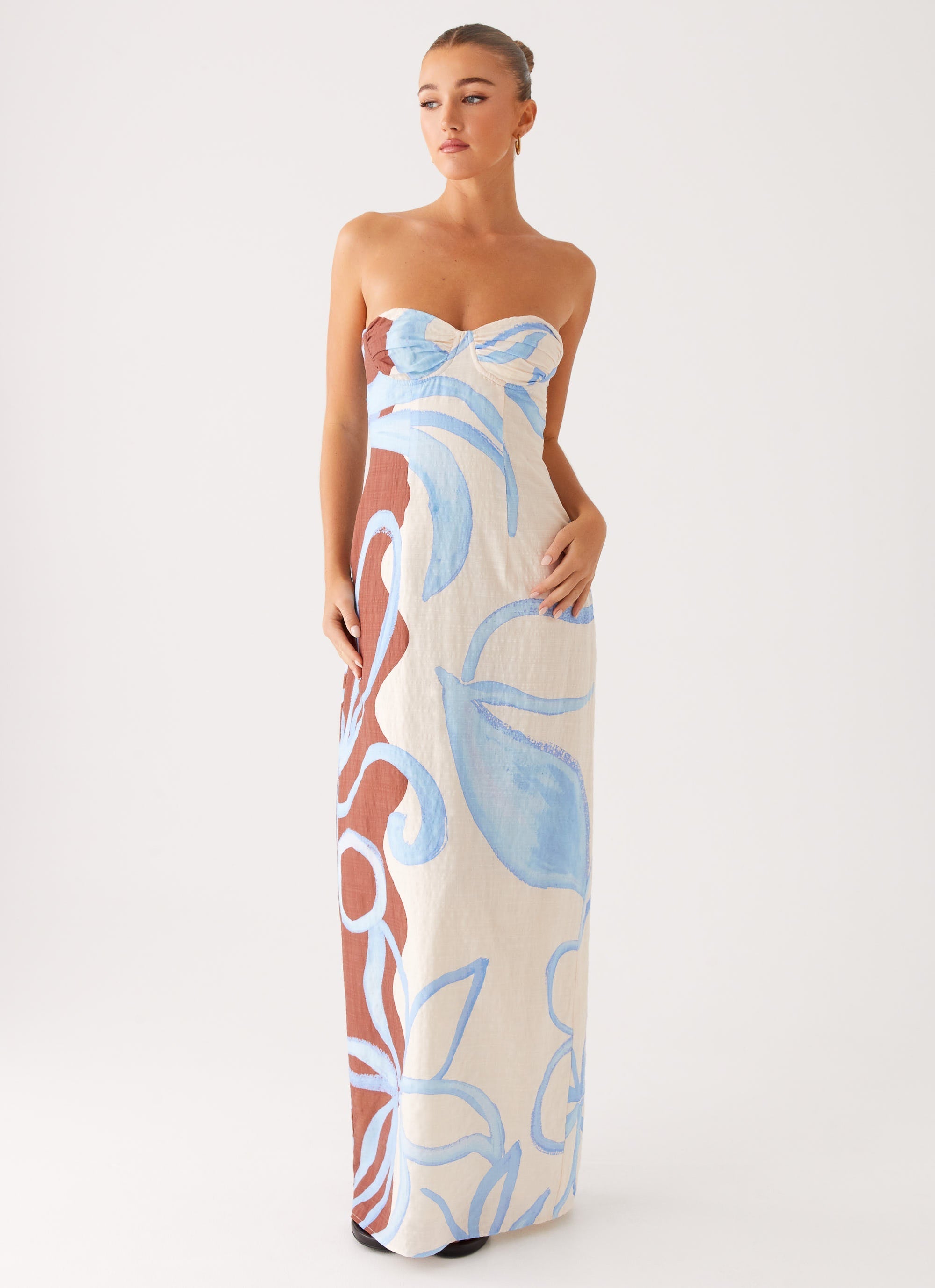 Raiden Maxi Dress - Bloom Wave Print