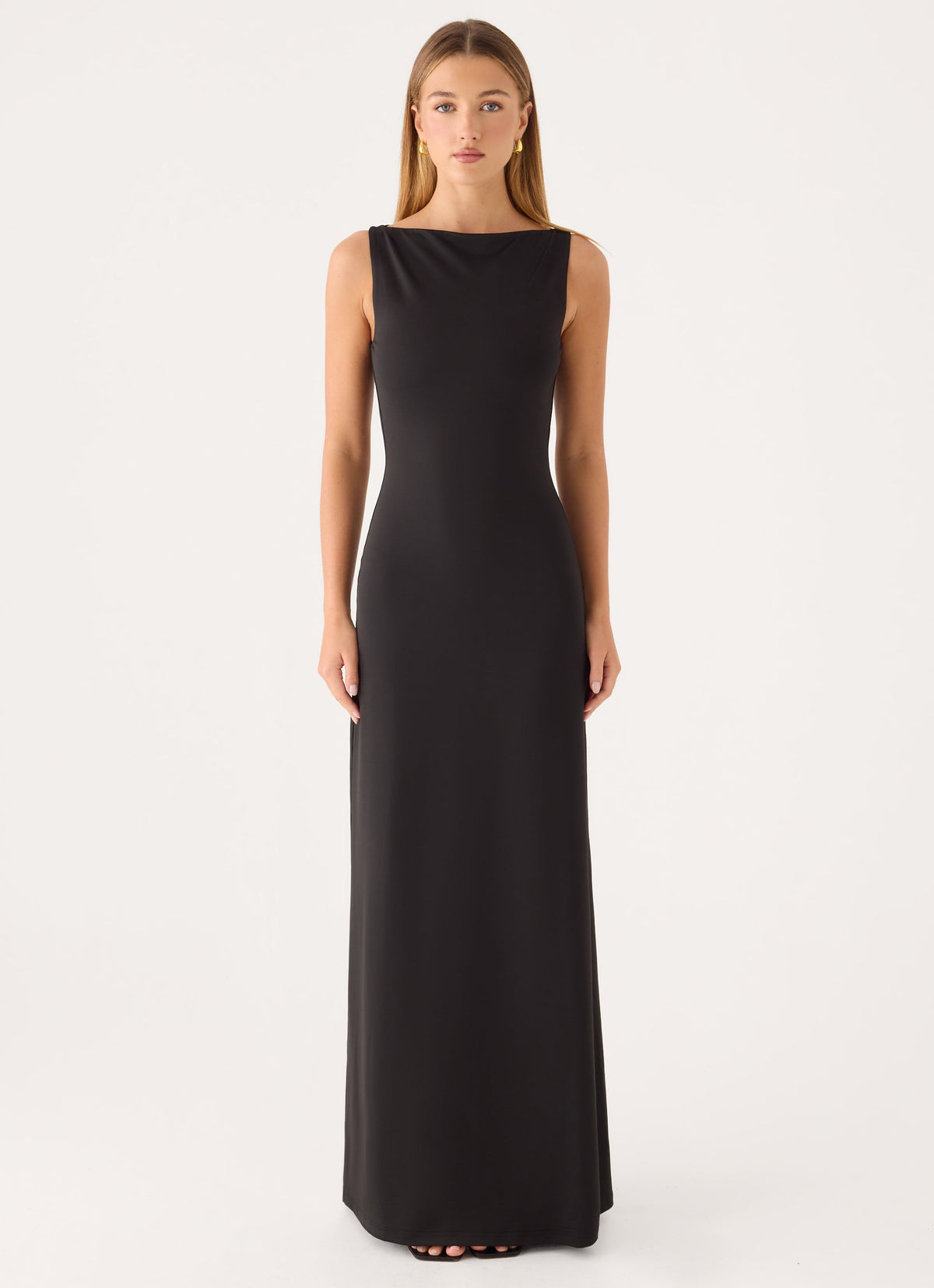 Ravelle Mesh Back Maxi Dress - Black