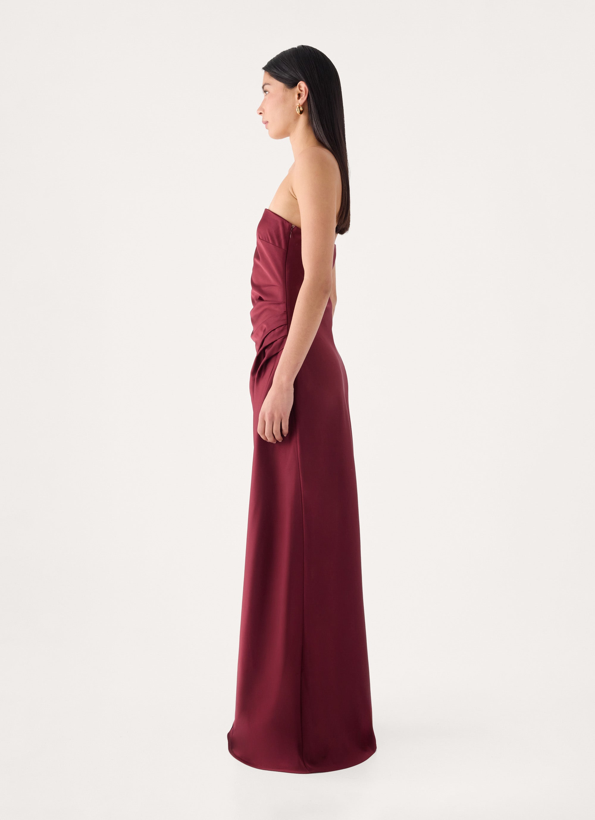Rinari Strapless Maxi Dress - Maroon