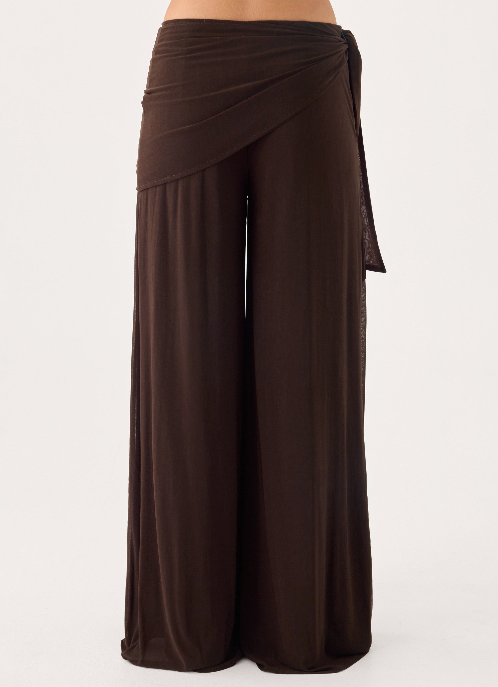 Riyan Waist Scarf Pant - Chocolate