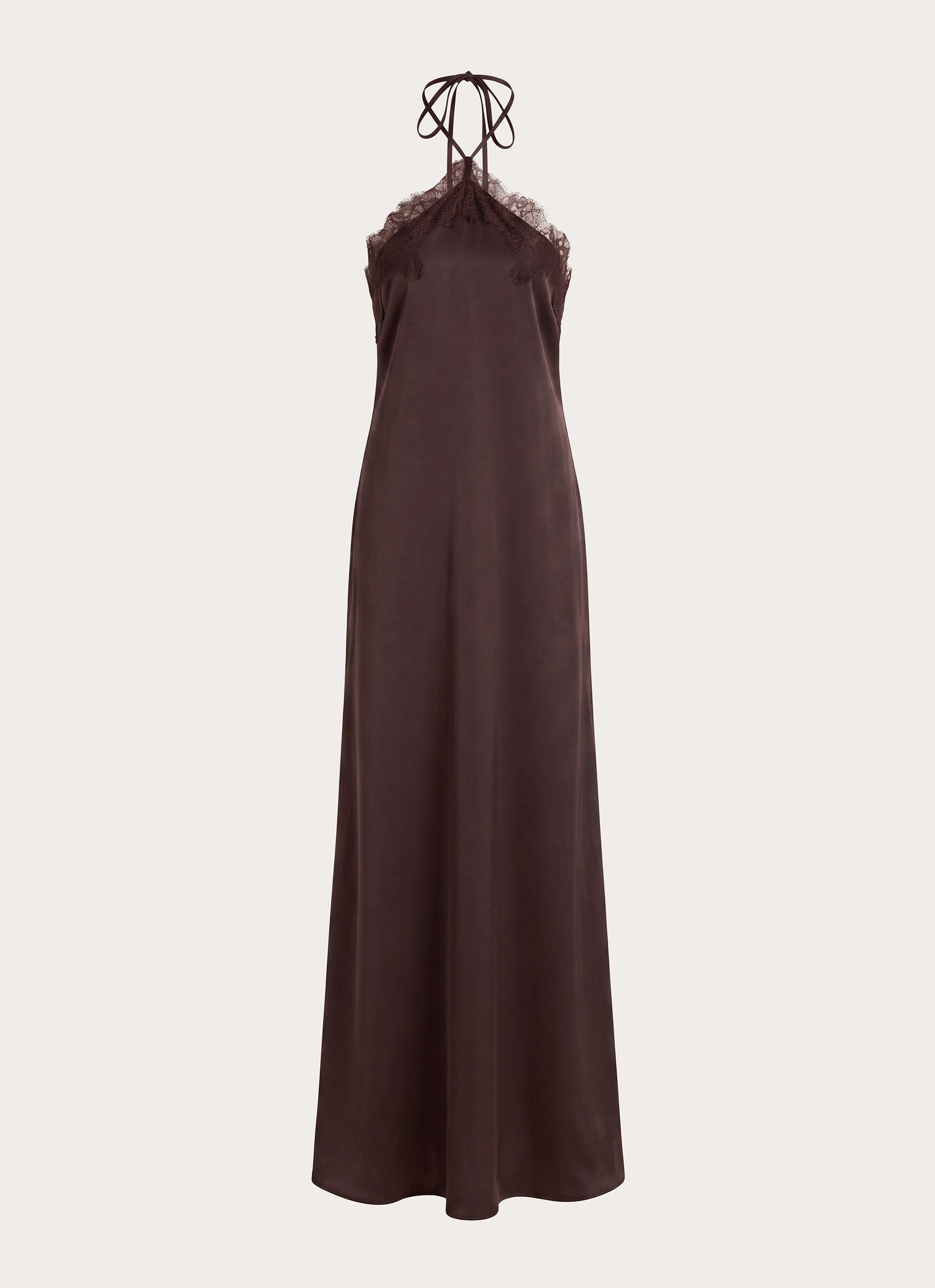 Samaria Halter Maxi Dress - Chocolate