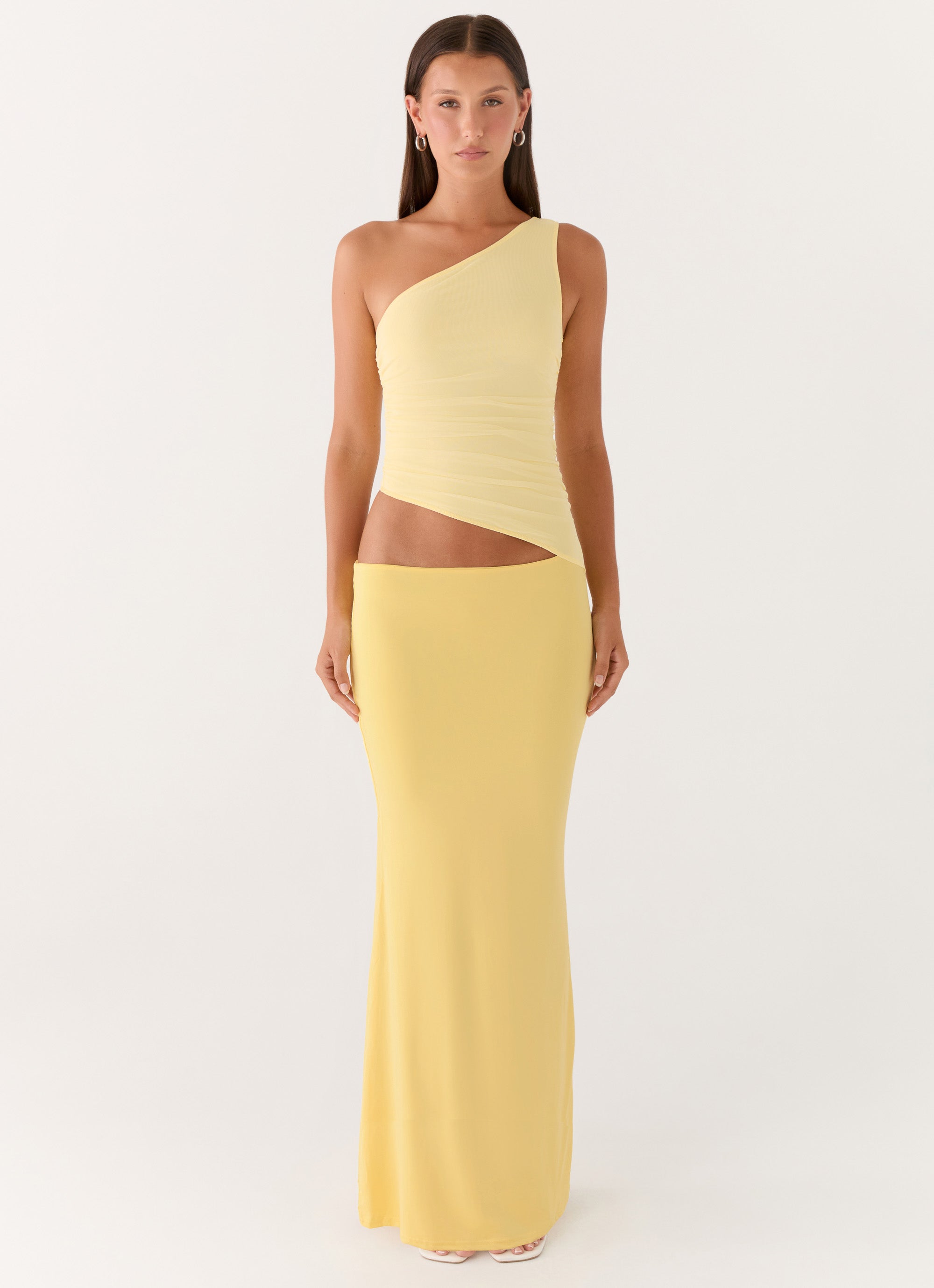 Seranella One Shoulder Maxi Dress - Lemon