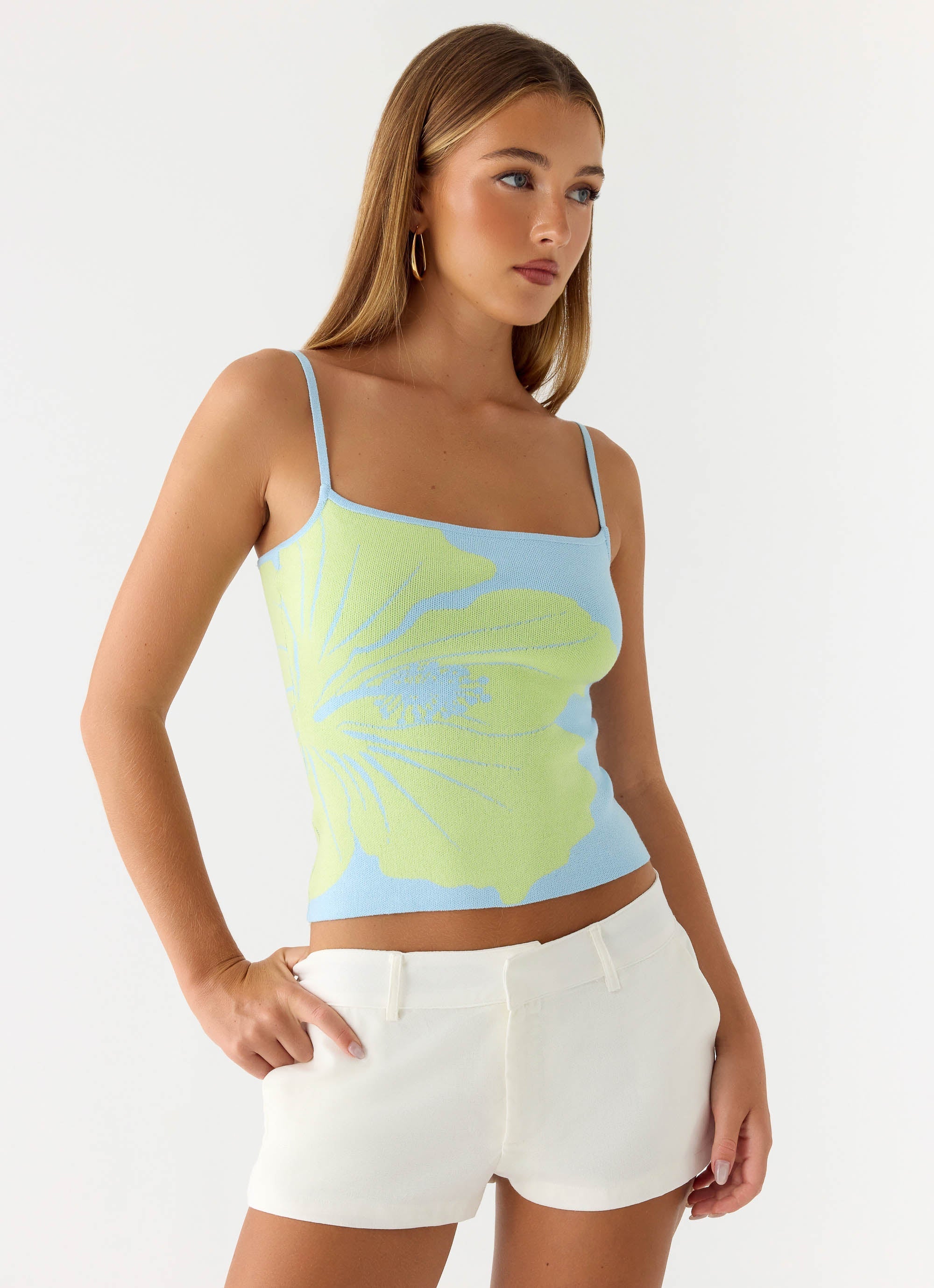Sunray Skies Knit Top - Pale Blue