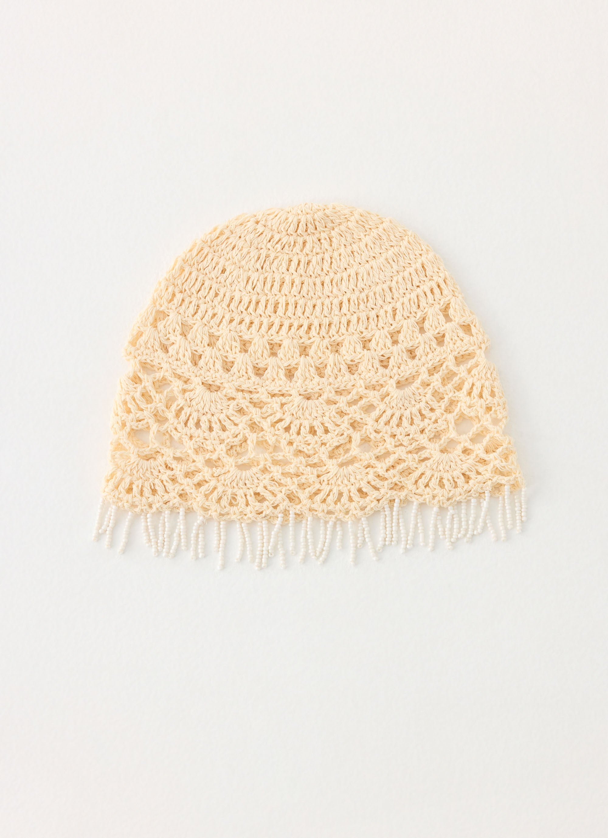 Tangy Twist Crochet Hat - Cream