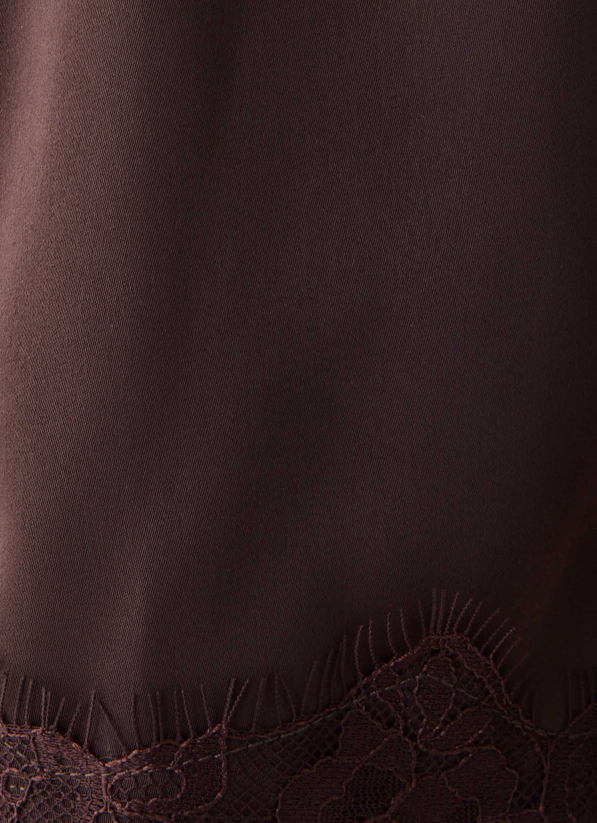 Tarina Lace Trim Mini Shorts - Chocolate