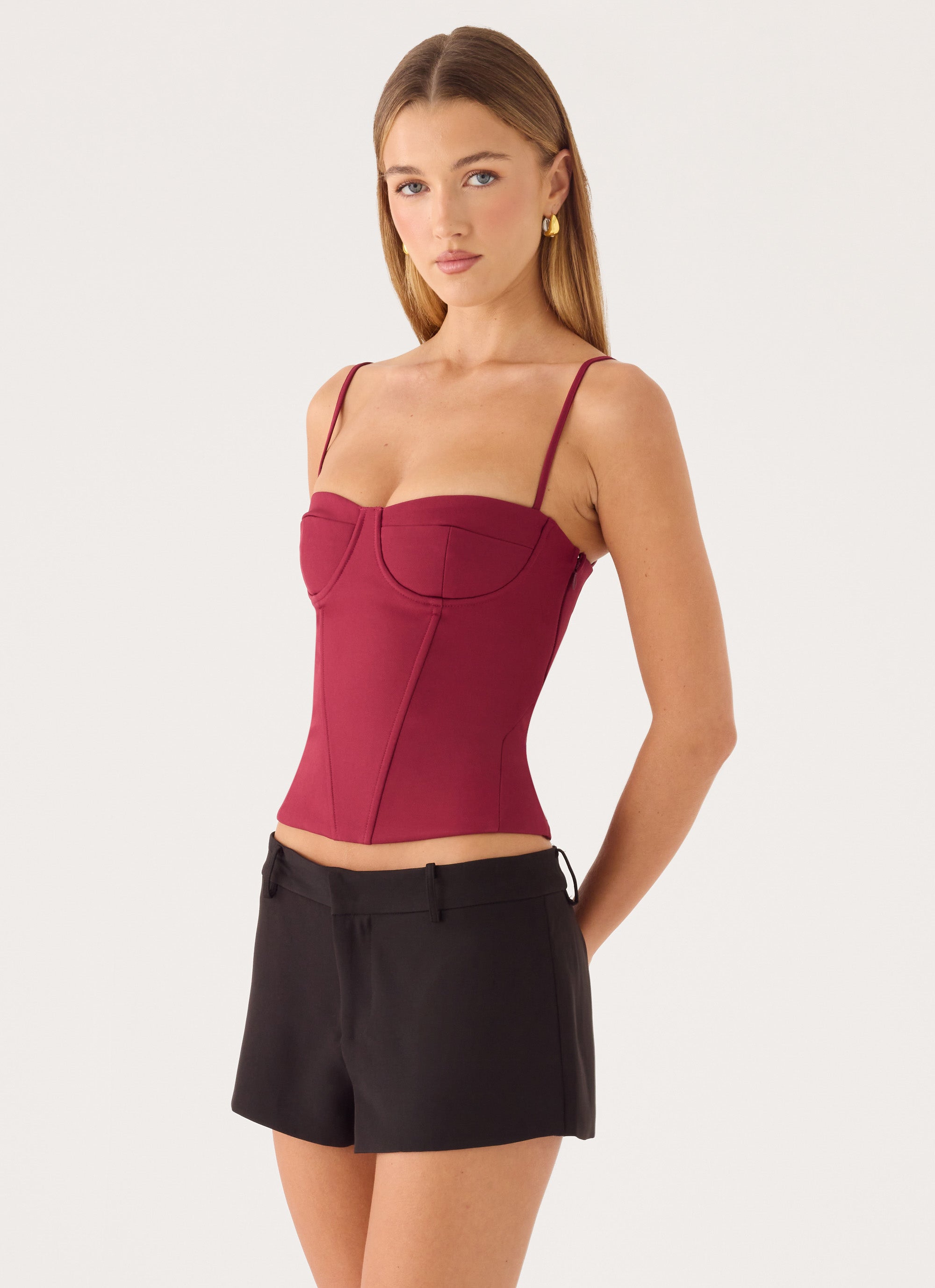 Tayana Corset Top - Merlot