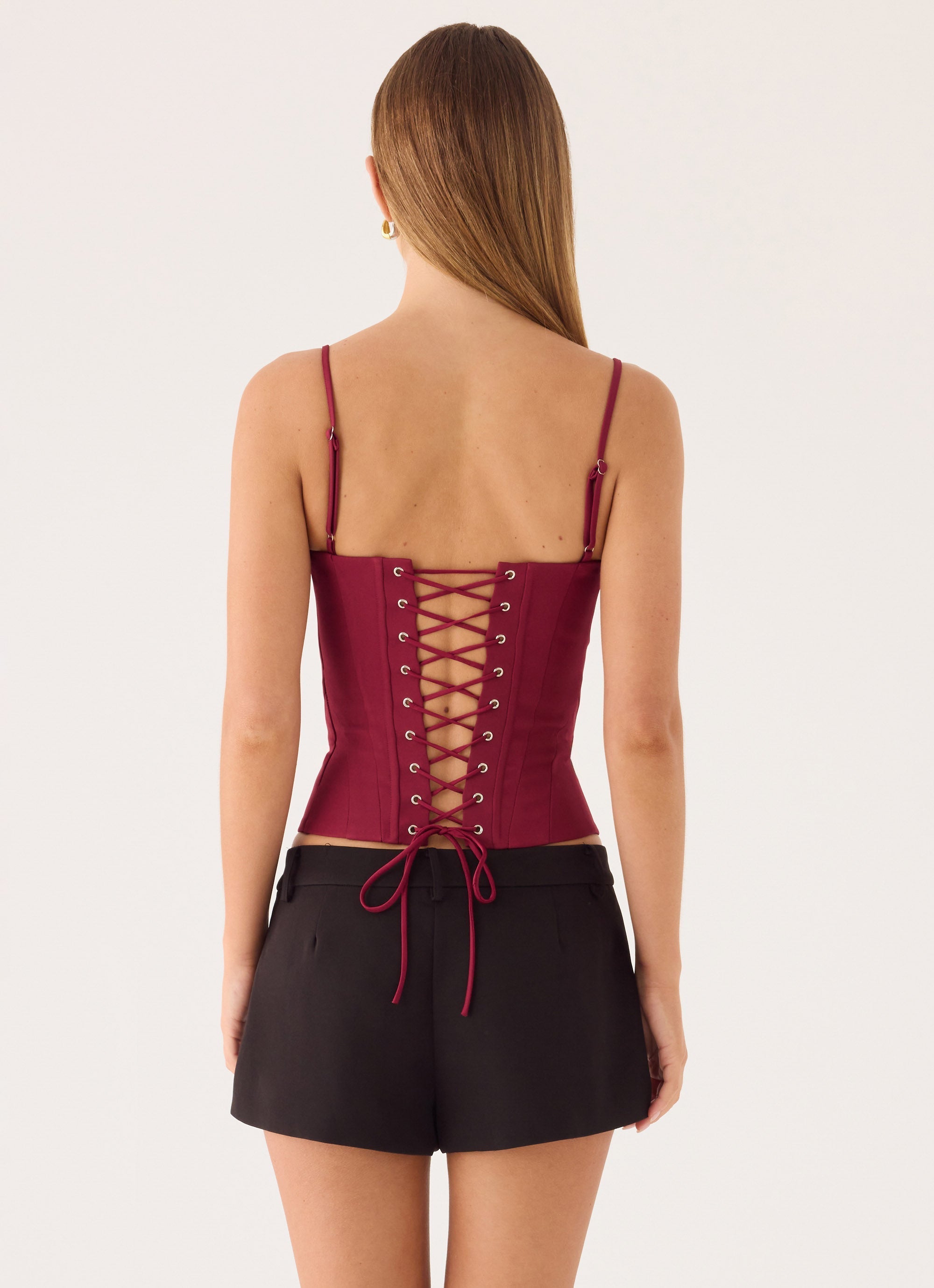 Tayana Corset Top - Merlot