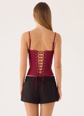 Tayana Corset Top - Merlot