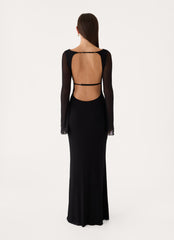 The After Party Backless Maxi Dress - Black