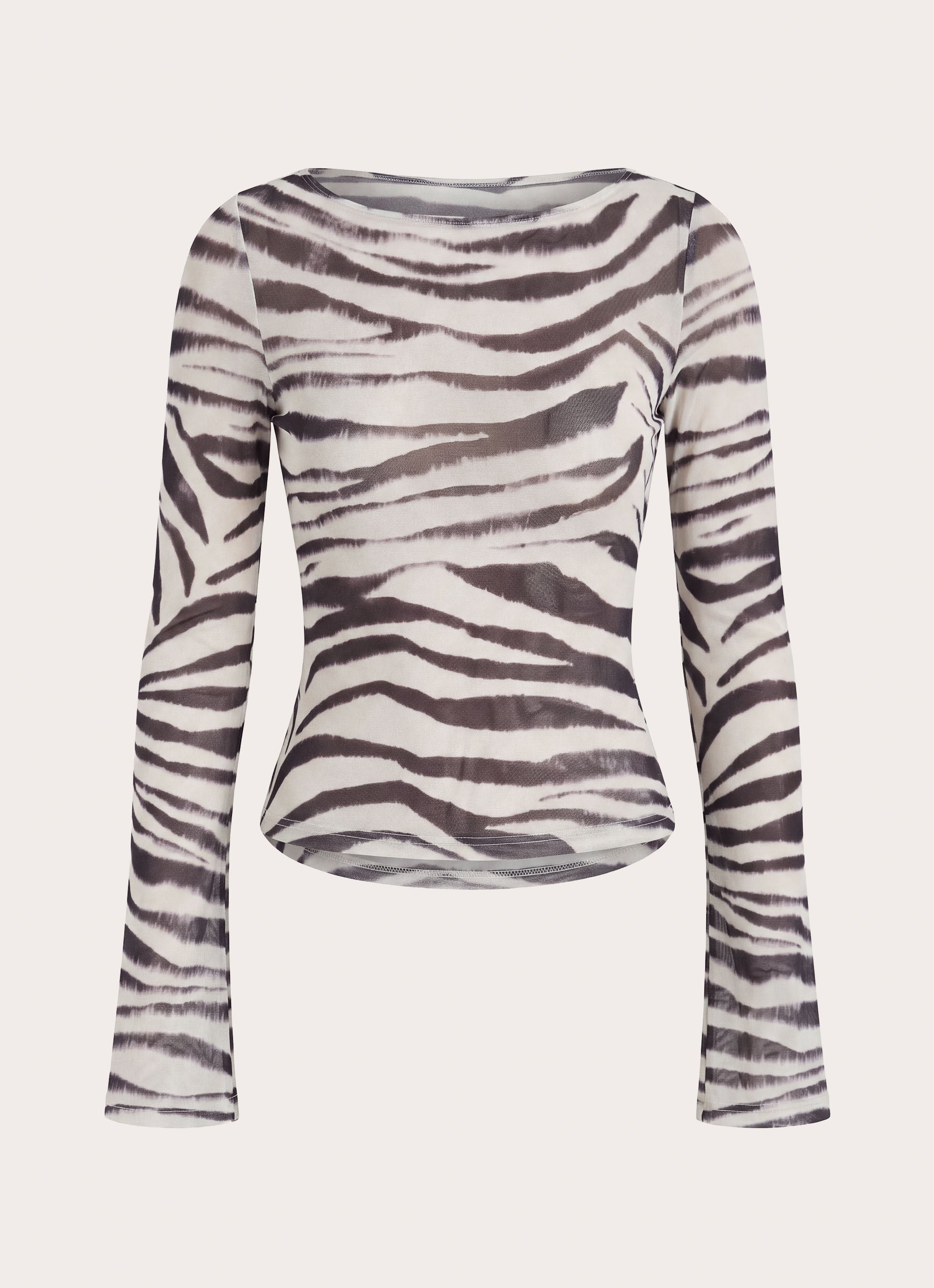 Tiona Mesh Long Sleeve Top - Zebra